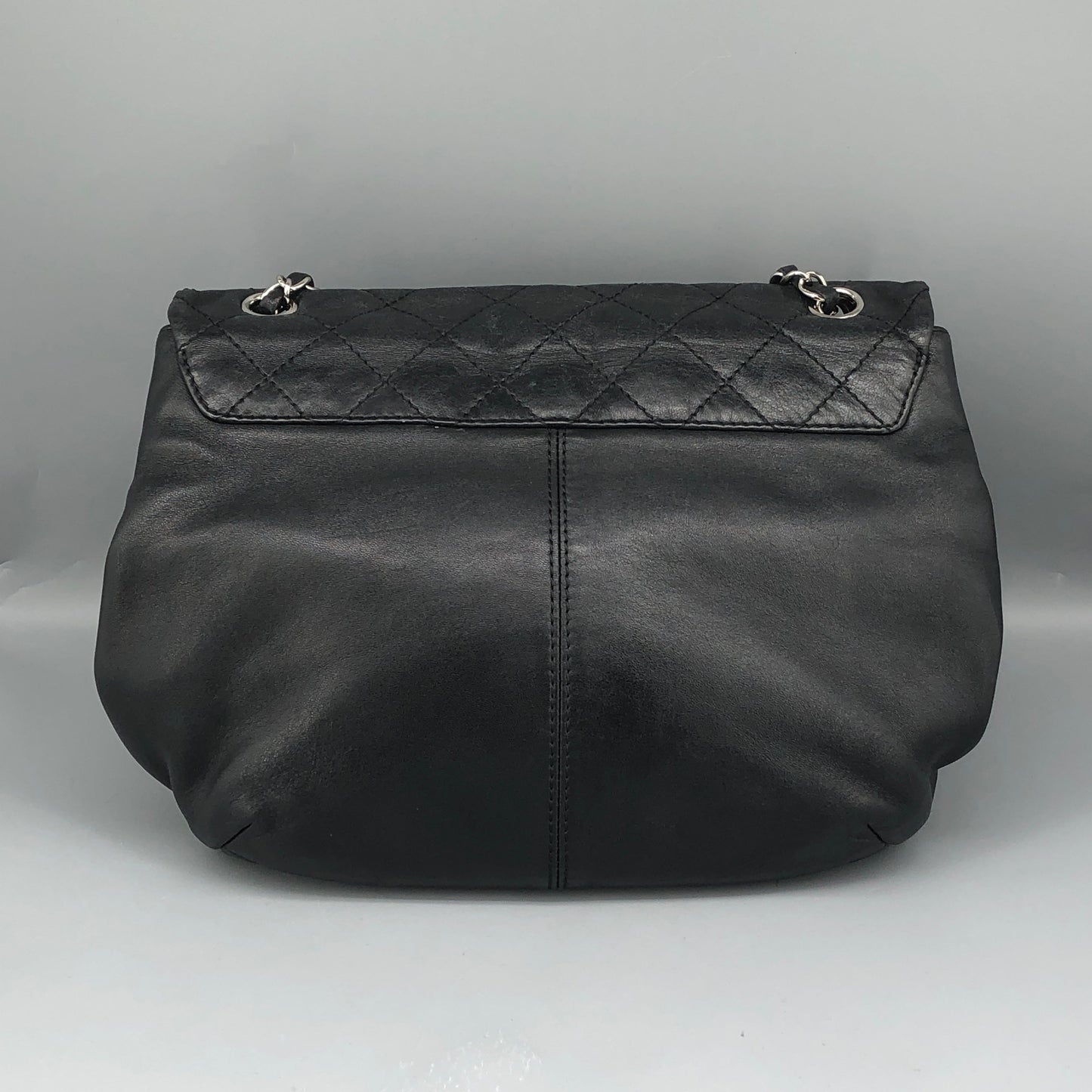 Chanel Lambskin Quilted Large Trianon Messenger Flap Black