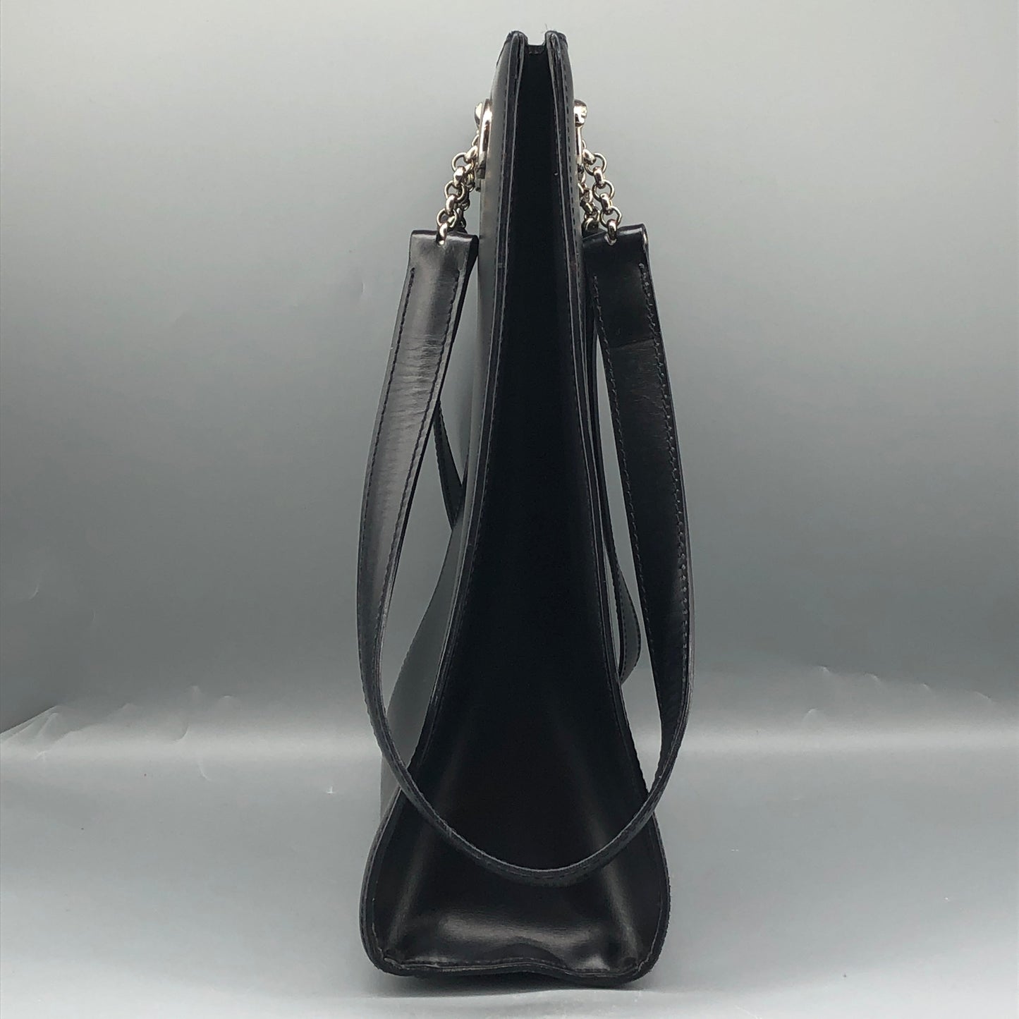 Cartier Black Smooth Leather Vertical Shoulder Tote Bag