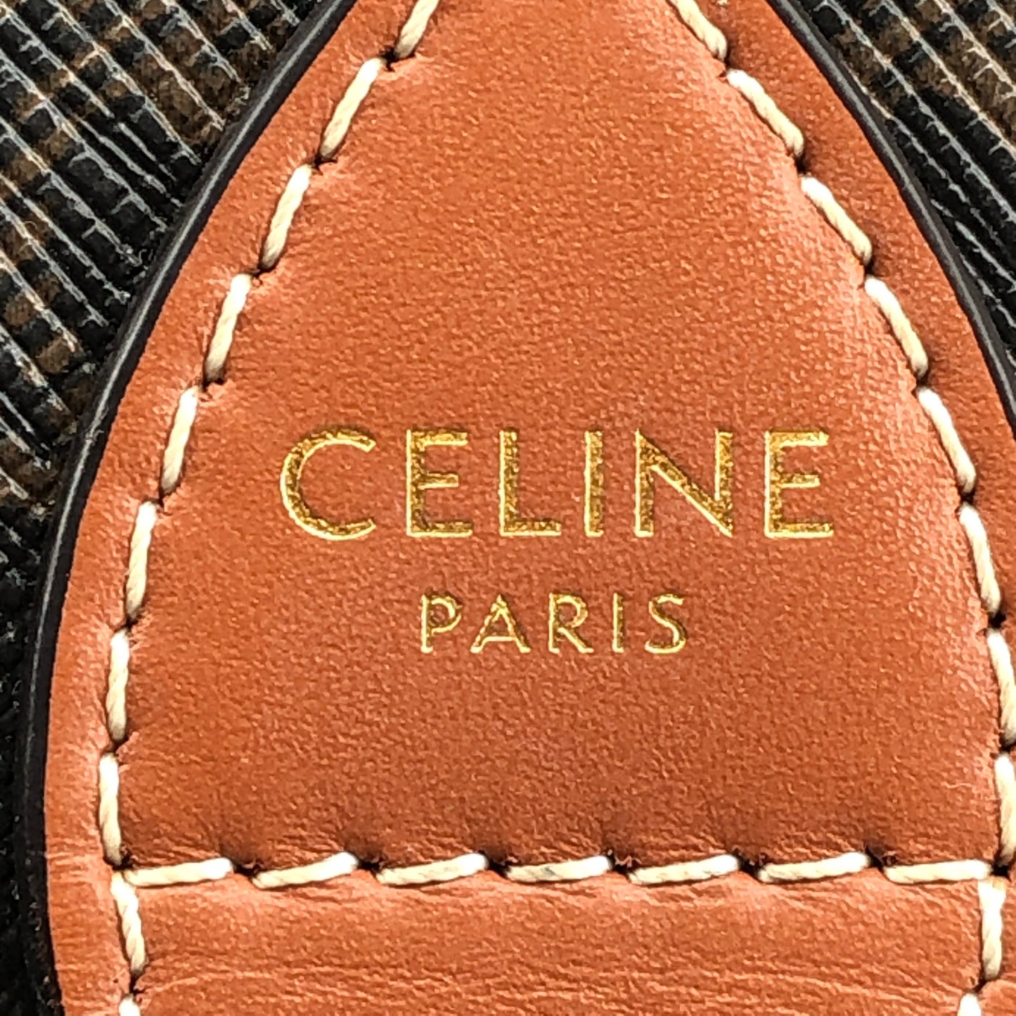 Celine Triomphe Canvas Medium Folco Crossbody Bag Dark Brown
