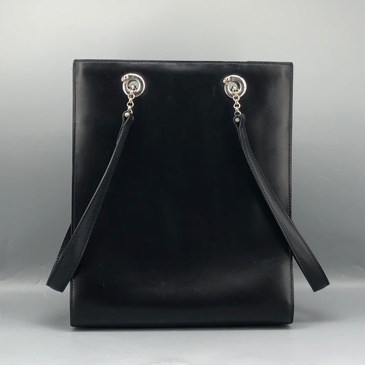 Cartier Black Smooth Leather Vertical Shoulder Tote Bag