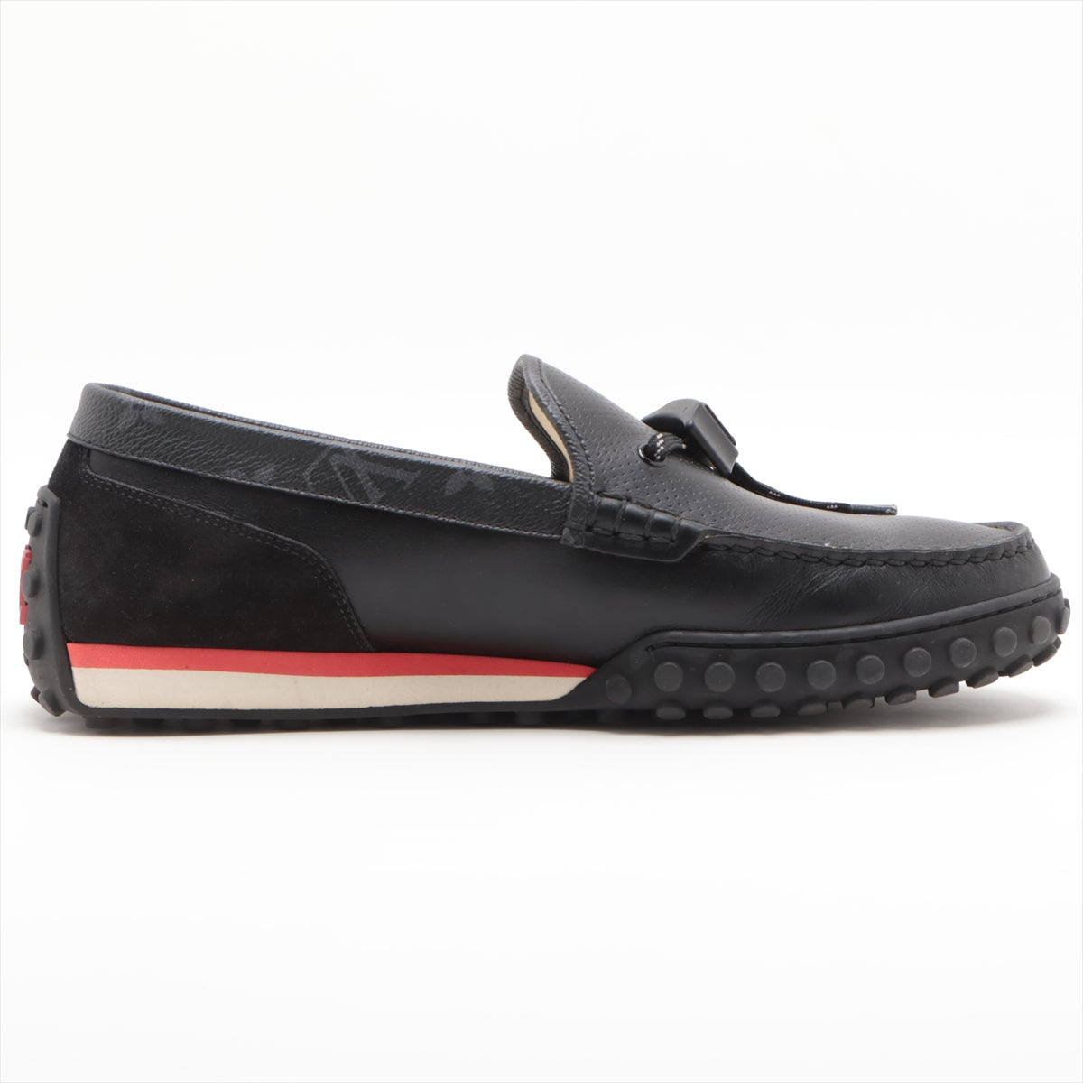 Louis Vuitton LV Racing Line 21 Year PVC Leather Driving Shoes 7 1/2 Men Black ND0231 Monogram LV Logo