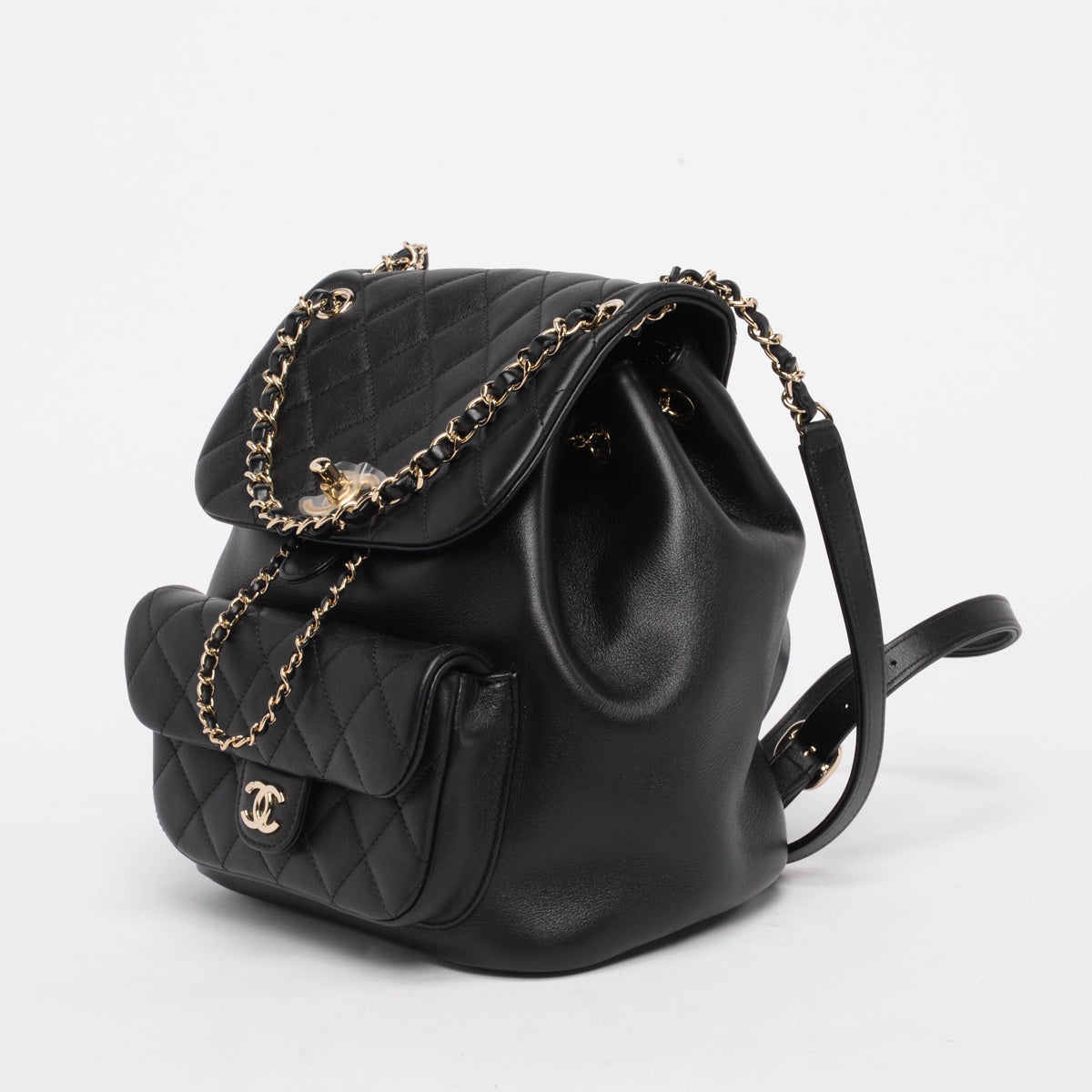 Chanel Black Quilted Calfskin Large Duma Backpack - Rovelle Bags