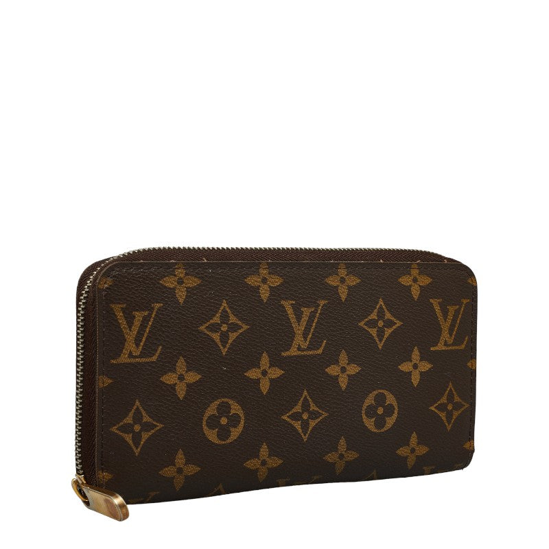 Louis Vuitton Monogram Wallet Round Long Wallet M60017 Brown PVC Leather Louis Vuitton