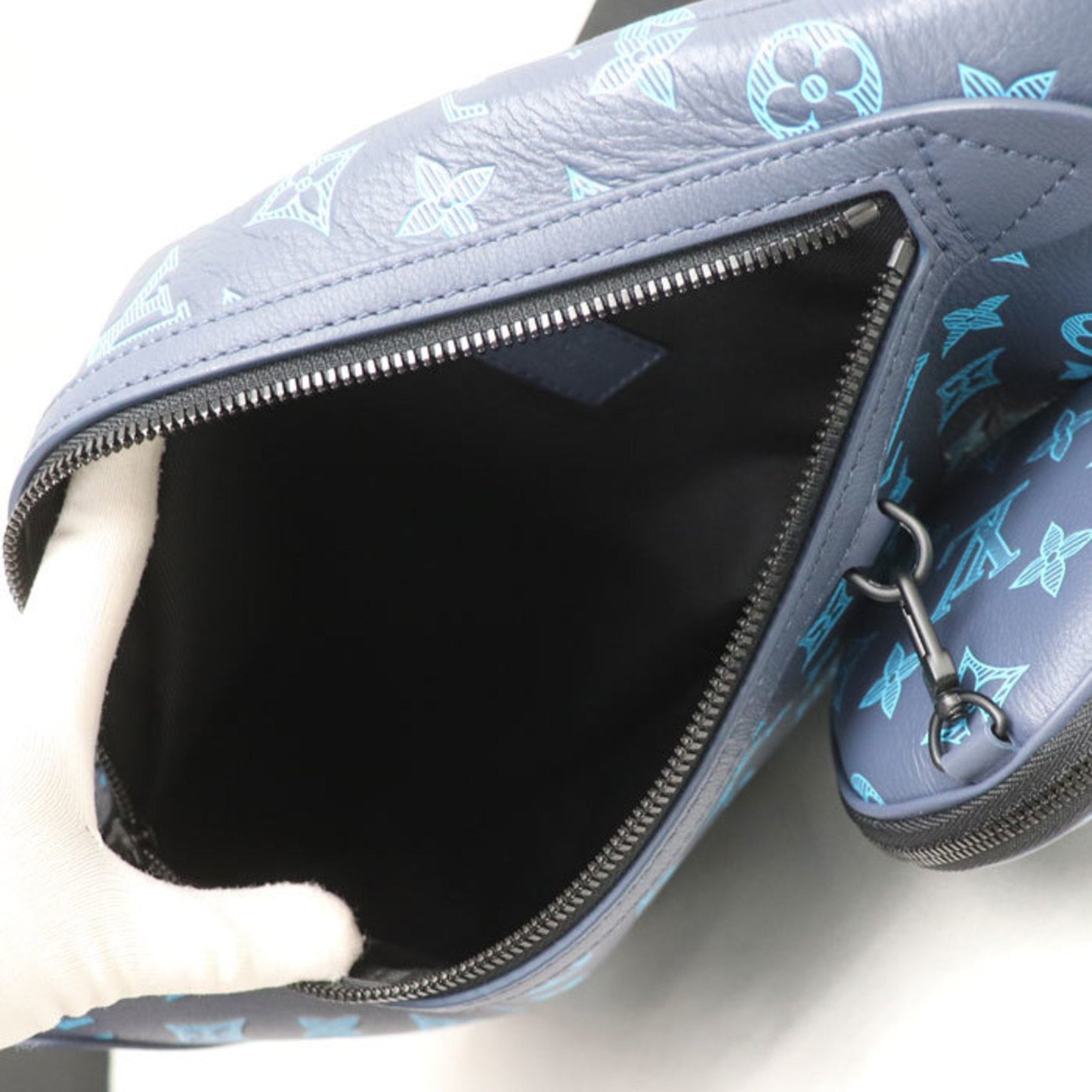 Louis Vuitton blue Navy Leather Pouch Sling Bag