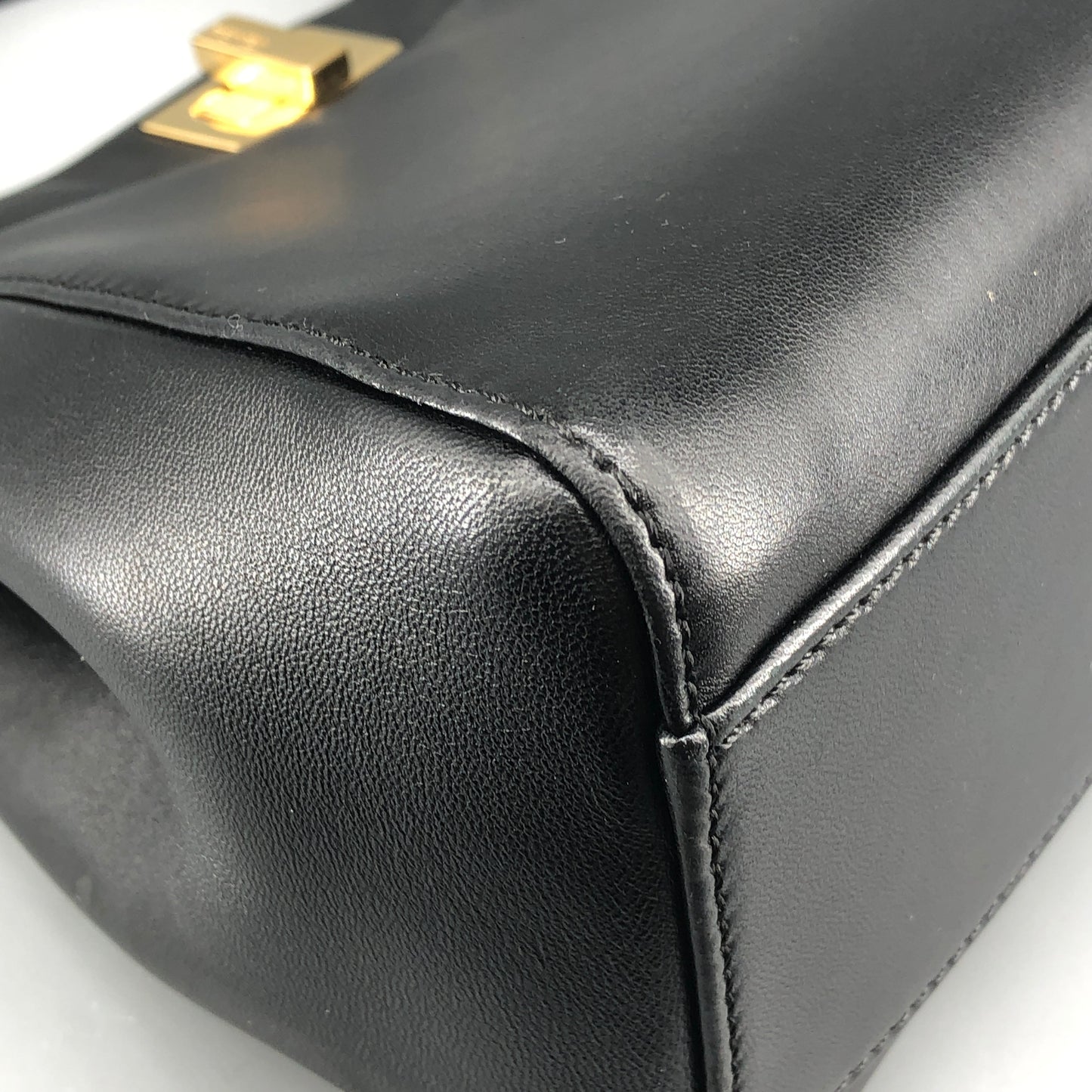 Fendi Peekaboo Mini Black Smooth Calf Leather Handbag