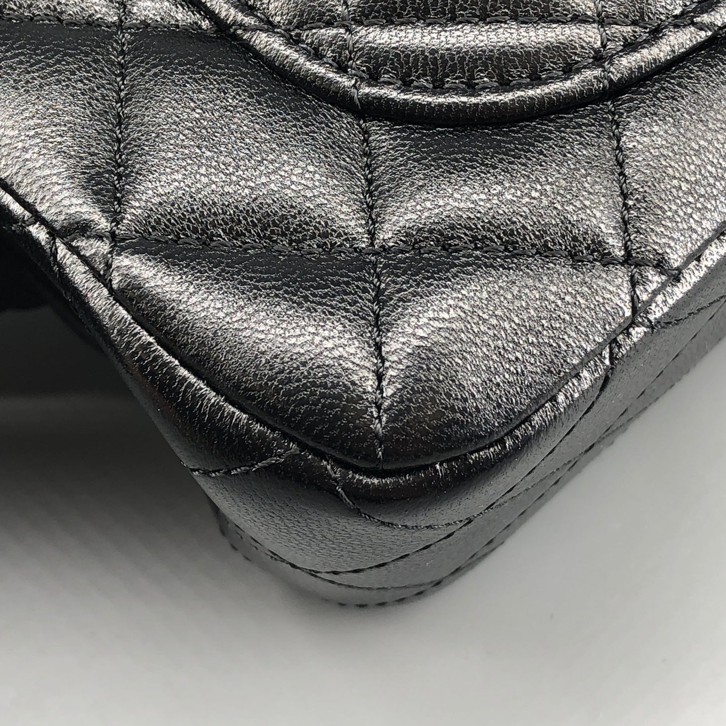 Chanel lambskin quilted mini rectangular flap bag in black with CC logo chain