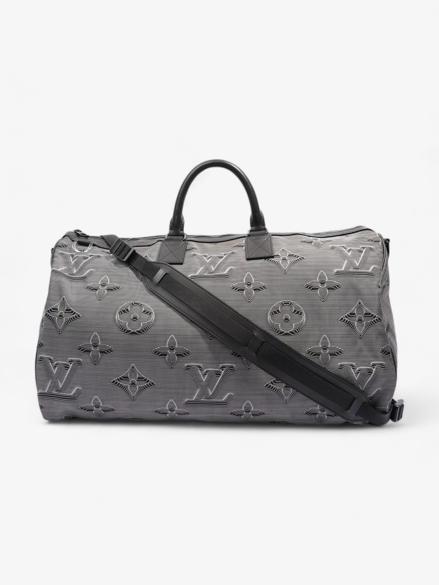 Louis Vuitton Reversible Keepall Bandouliere Black & White Monogram Nylon 50