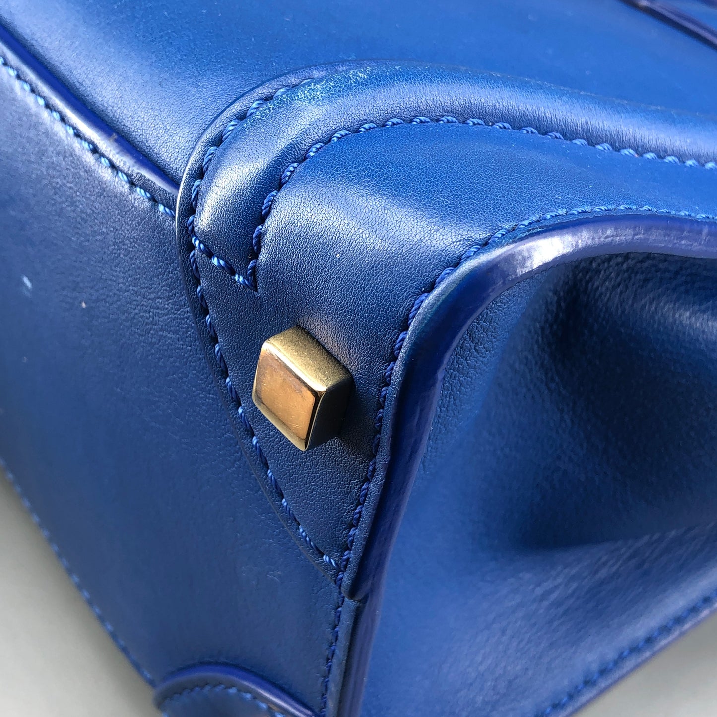 Celine Royal Blue Smooth Leather Luggage Handbag