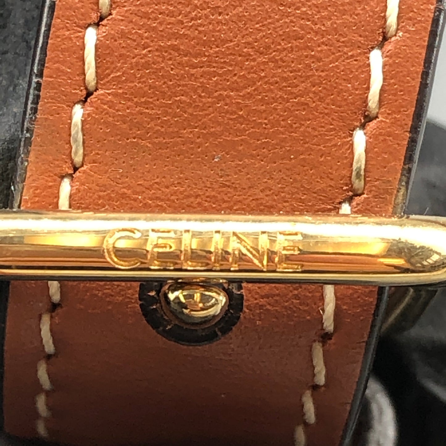 Celine Triomphe Canvas Medium Folco Crossbody Bag Dark Brown