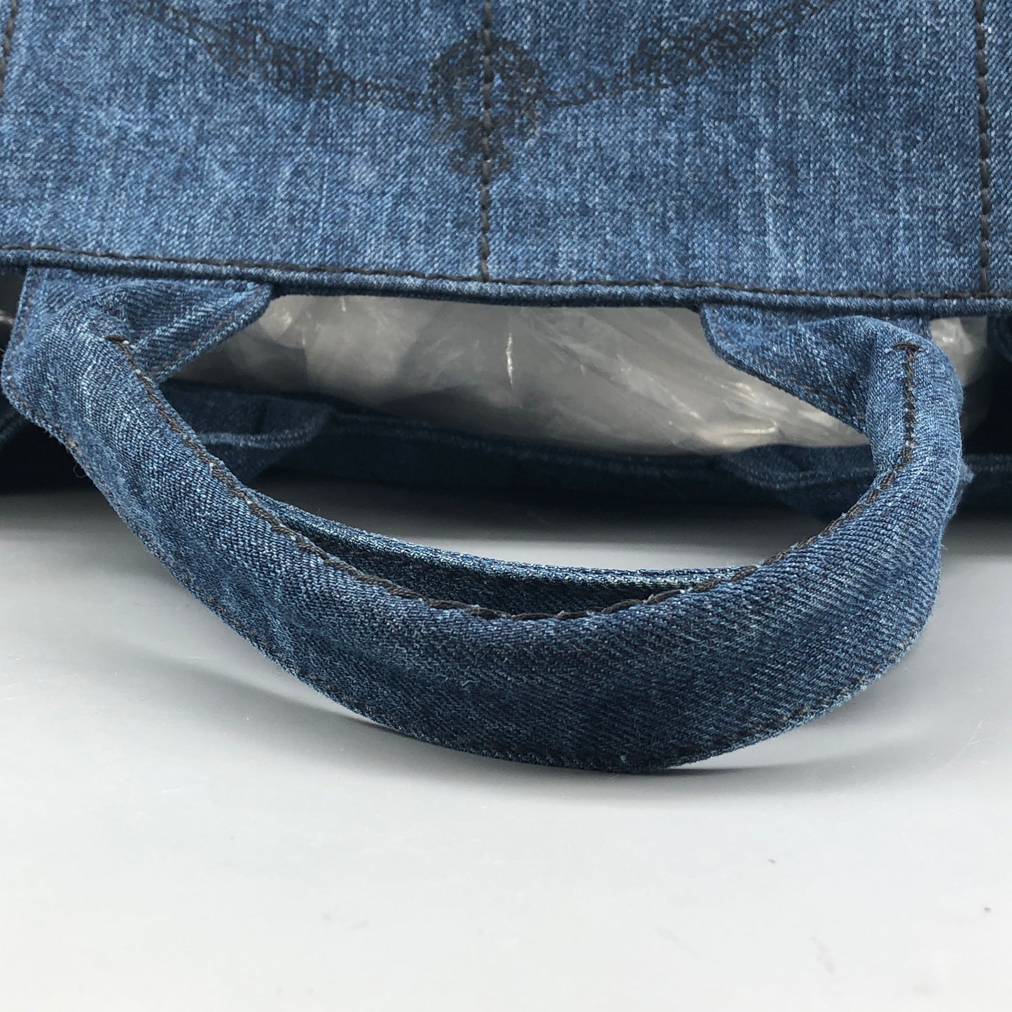 Prada Dark Blue Denim Large Tote Bag Size