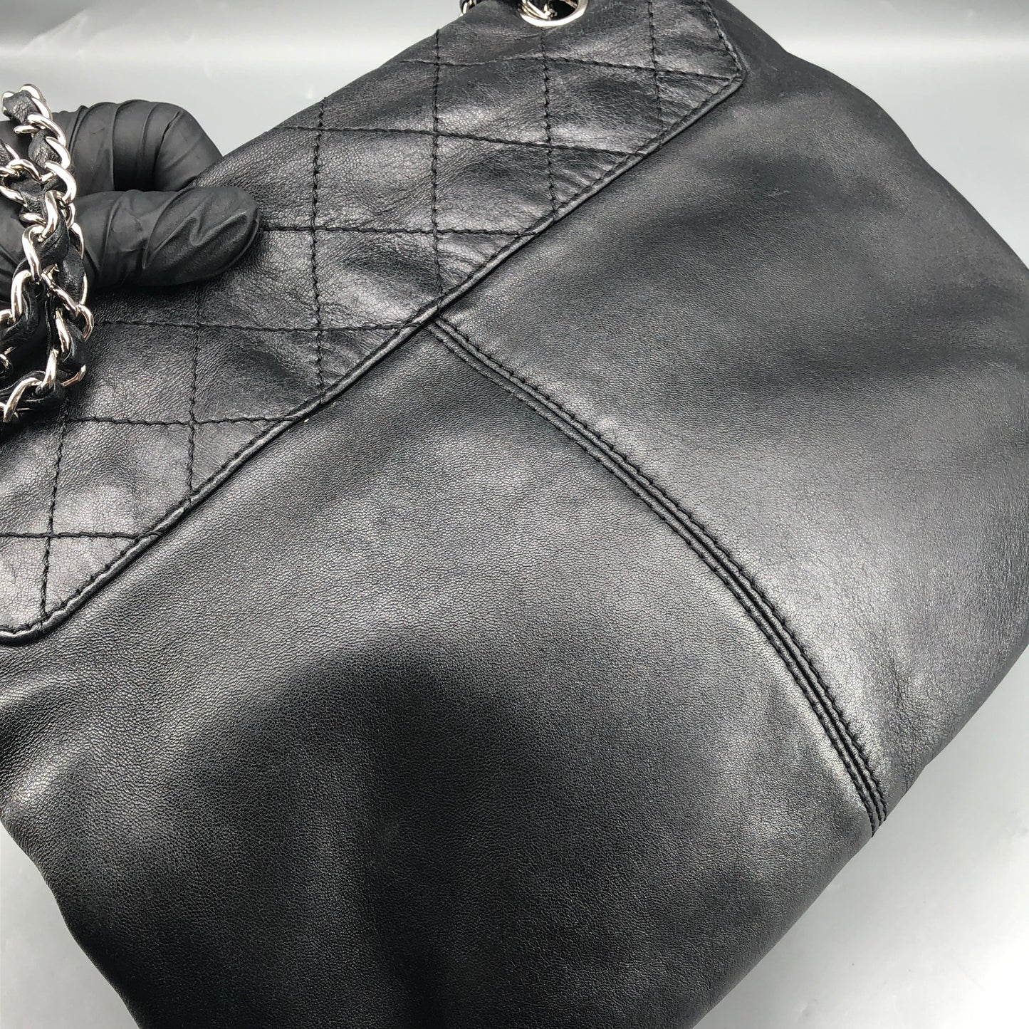 Chanel Lambskin Quilted Large Trianon Messenger Flap Black