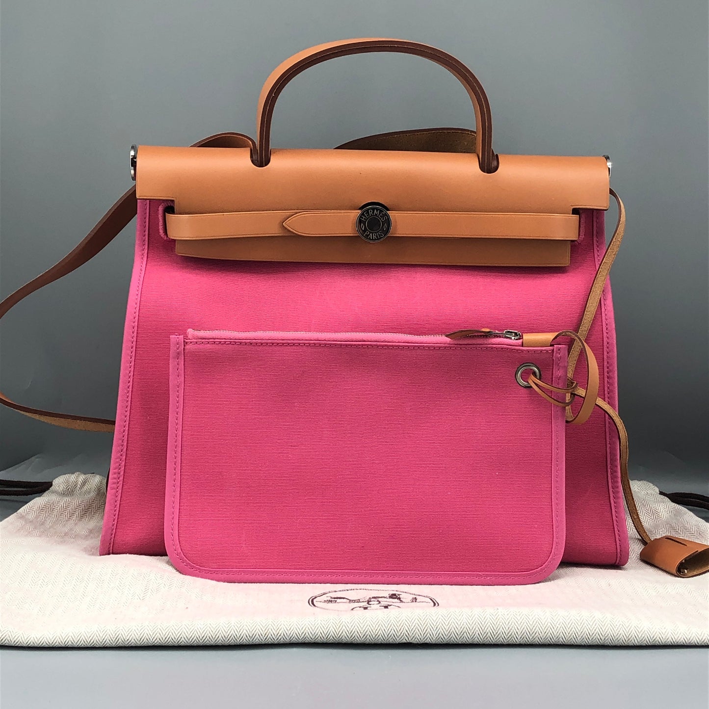 Hermes 2011 Pink Canvas Herbag 31 Shoulder Bag