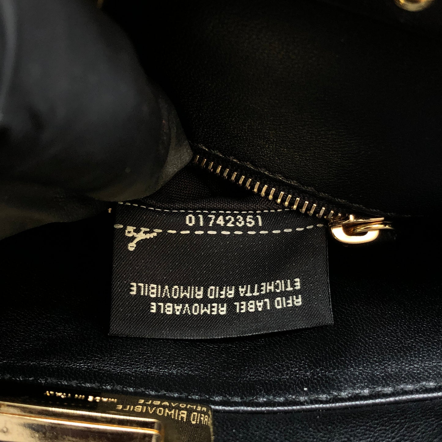 Fendi Mini Black Smooth Leather Peekaboo Handbag