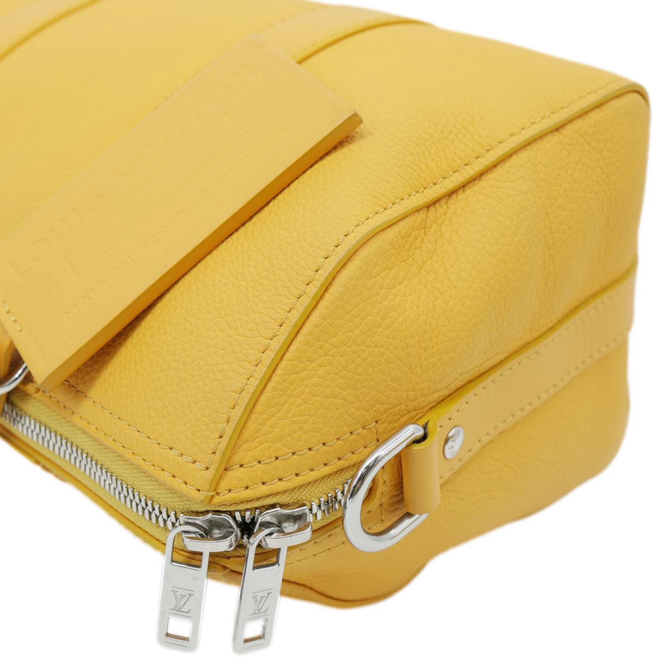 LOUIS VUITTON City Keepall 2Way Aerogram Leather Crossbody Bag Mustard
