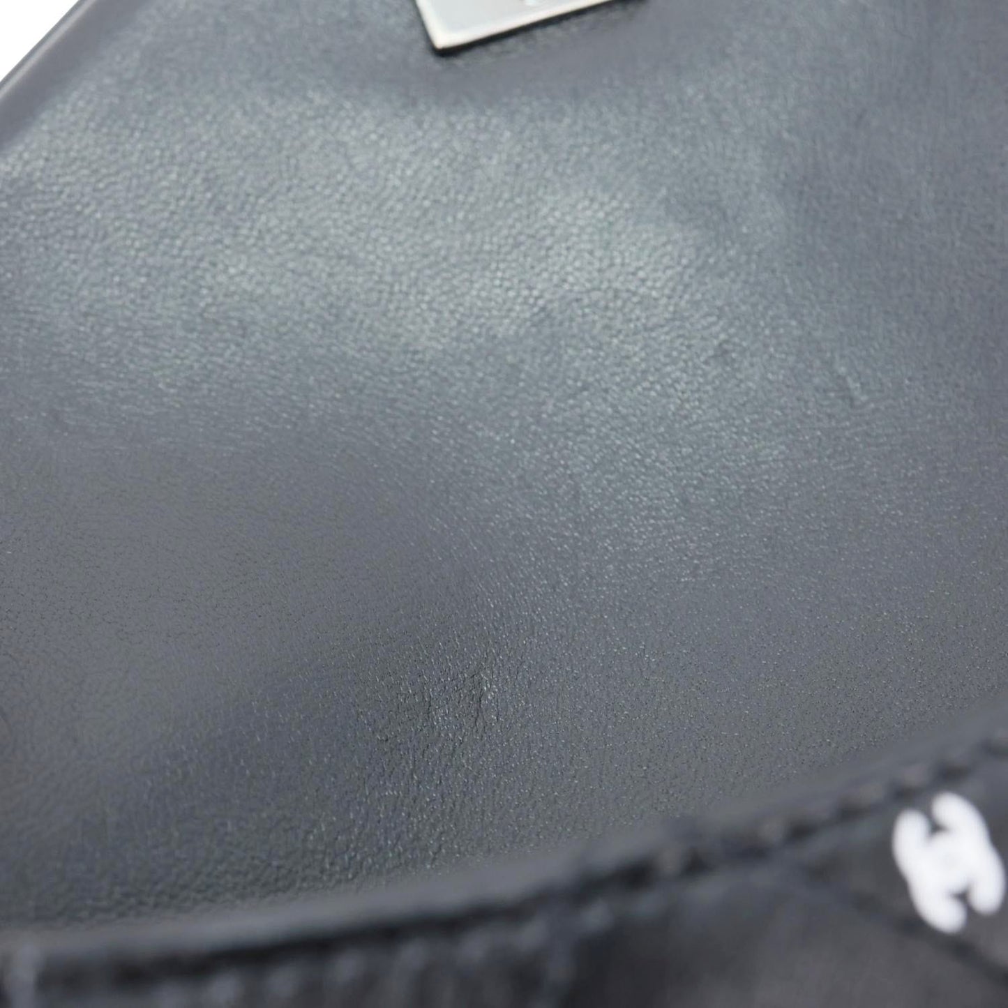 CHANEL CC Envelope Printed Lambskin Leather Chain Clutch Bag Black