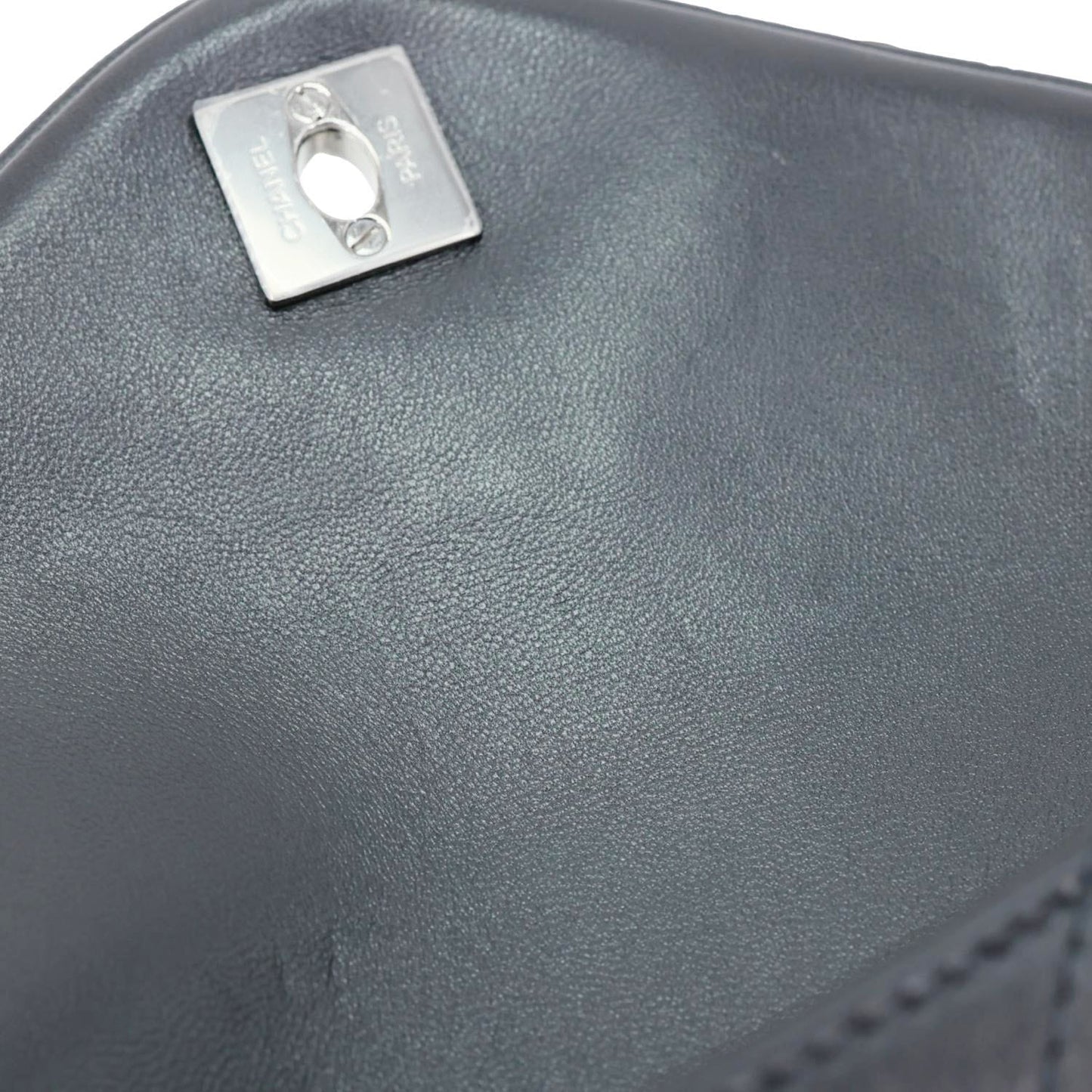 CHANEL CC Envelope Printed Lambskin Leather Chain Clutch Bag Black
