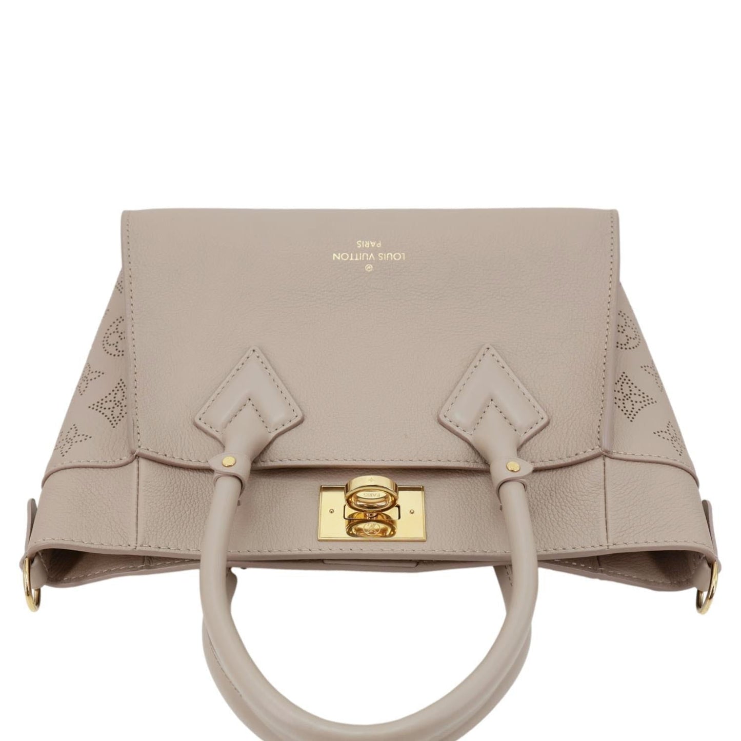 LOUIS VUITTON On My Side PM Monogram Perforated Nappa Leather Shoulder Bag Beige