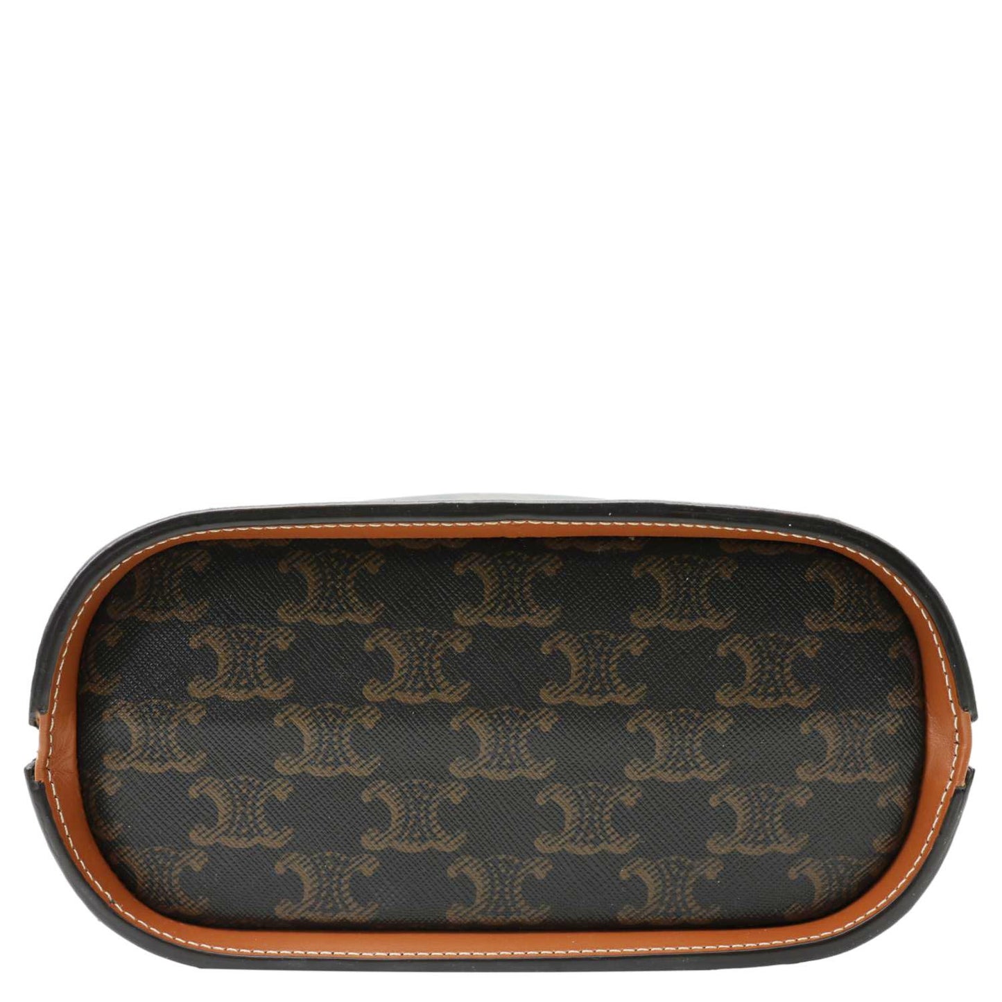 CELINE Lunch Box Triomphe Canvas Shoulder Bag Brown