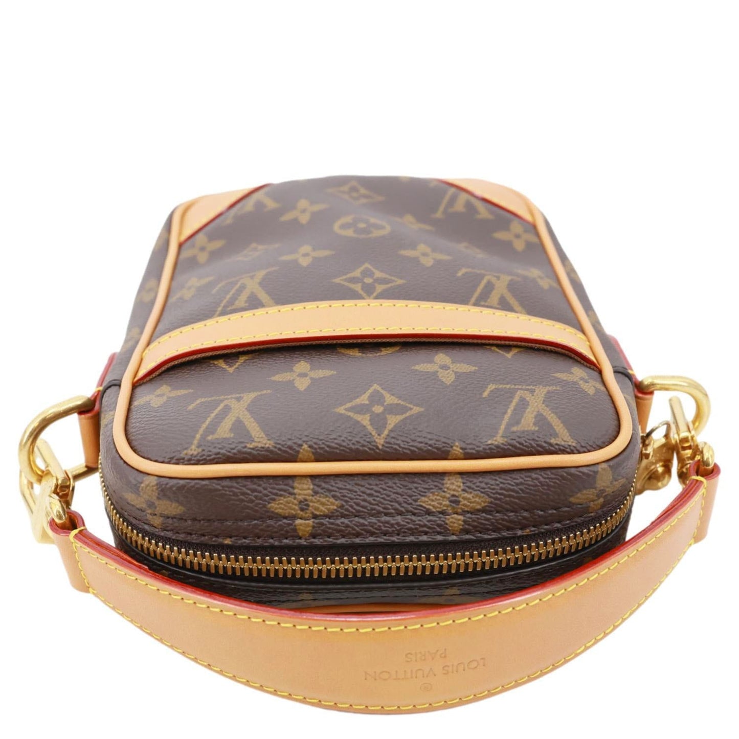LOUIS VUITTON Danube Monogram Canvas Crossbody Bag Brown