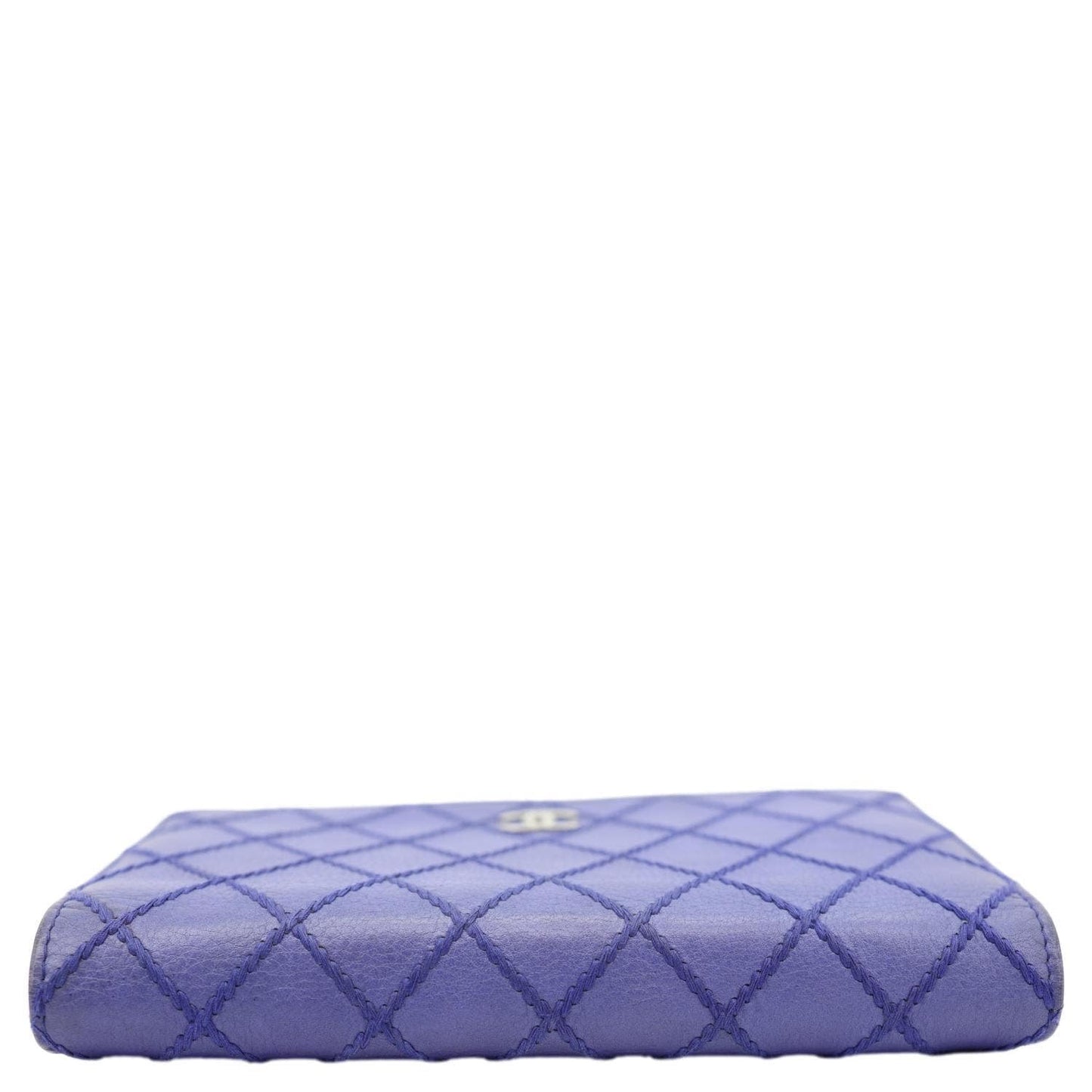 CHANEL Fancy CC Quilted Calfskin Leather Wallet On Chain Bag Blue