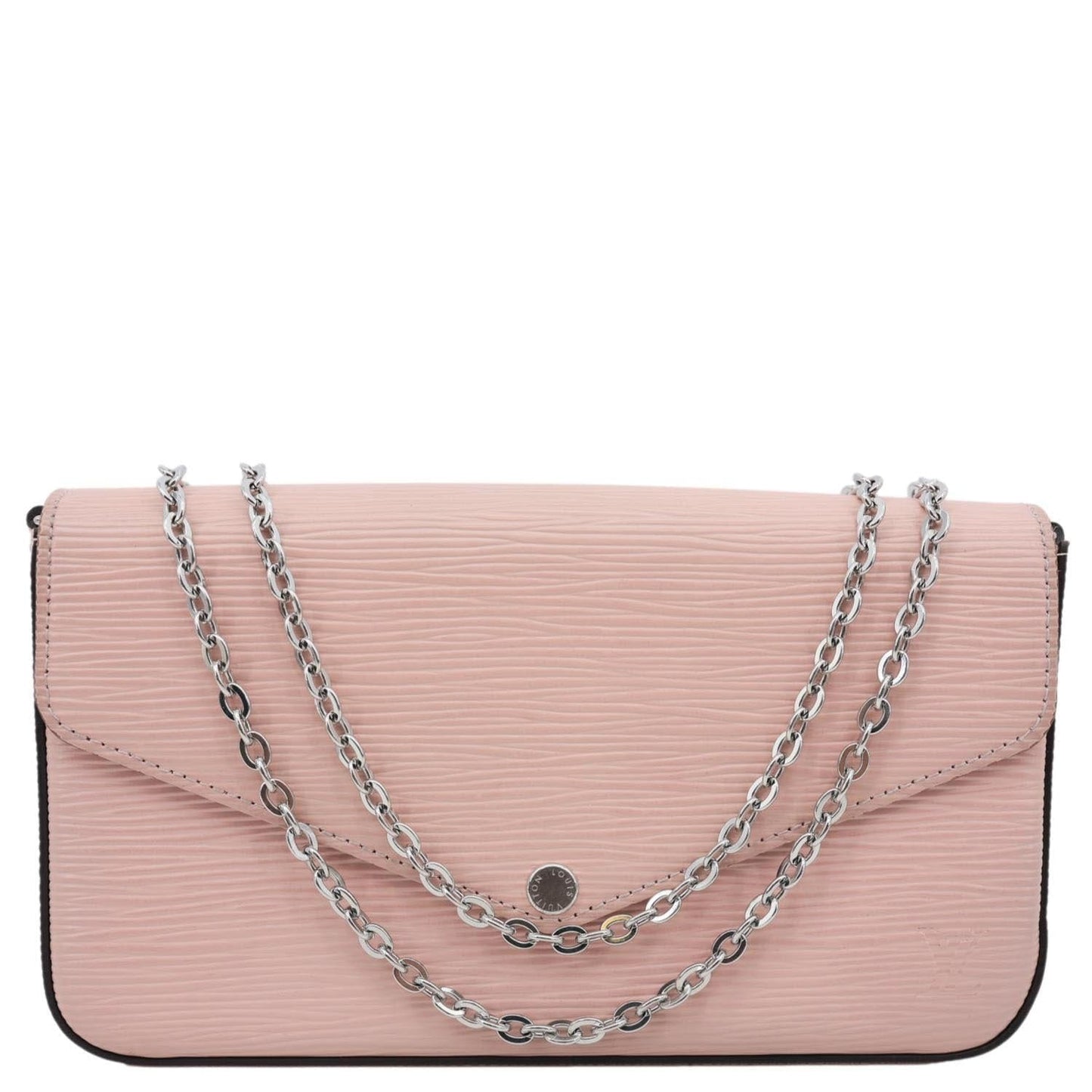 LOUIS VUITTON Felicie Pochette Epi Leather Crossbody Bag Pink