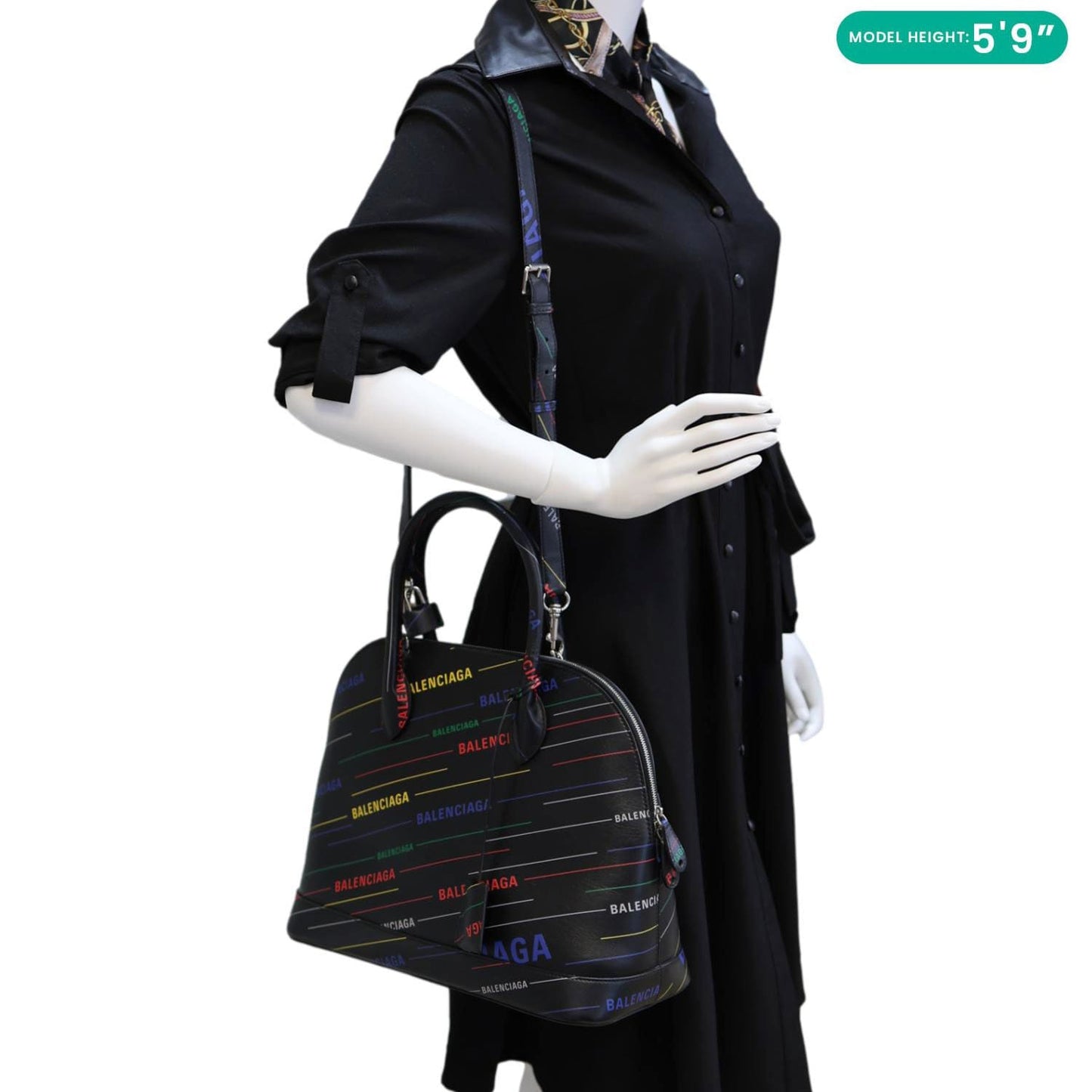 BALENCIAGA Ville XXS Calfskin Leather Top Handle Crossbody Bag Black
