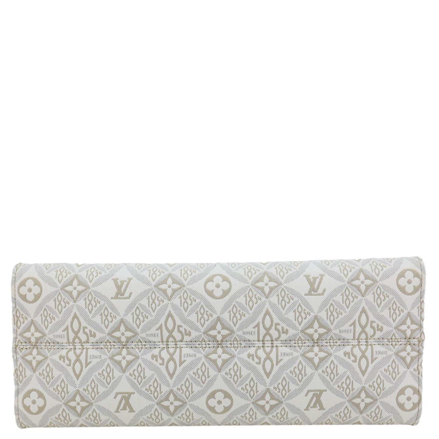 LOUIS VUITTON Since 1854 Onthego MM Jacquard Shoulder Bag Off White