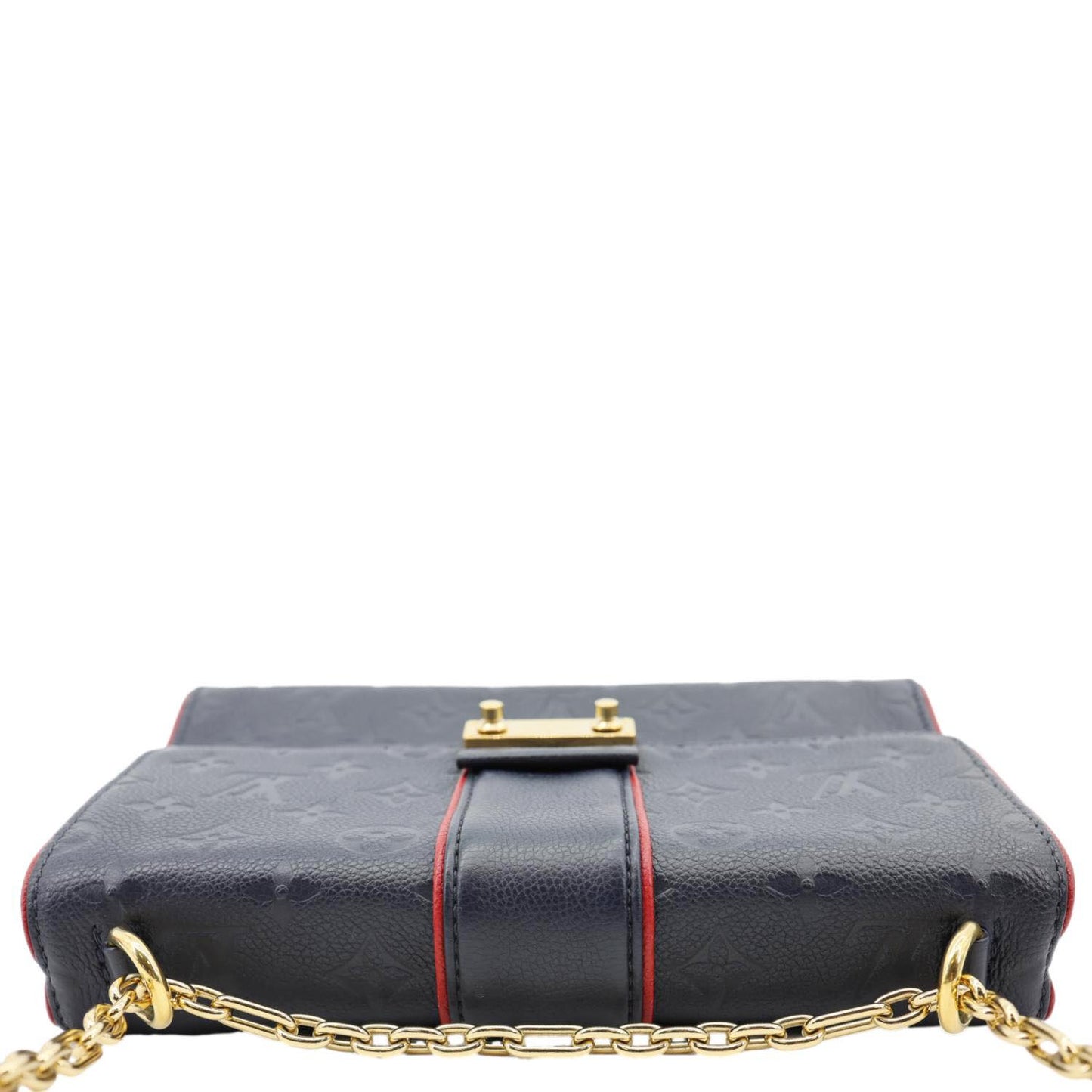 LOUIS VUITTON Saint Sulpice PM Empreinte Leather Crossbody Bag Navy Blue
