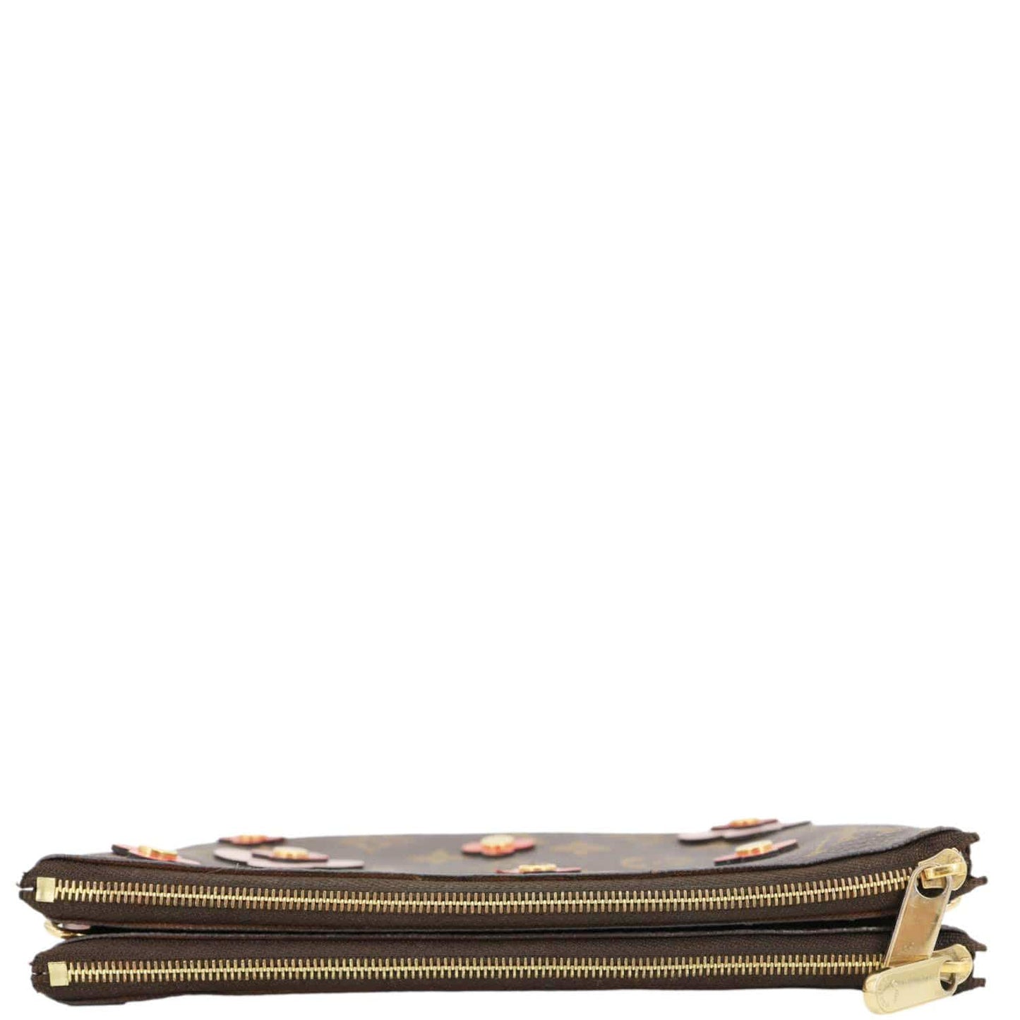 LOUIS VUITTON Blooming Flowers Pochette Monogram Canvas Chain Crossbody Bag Brown