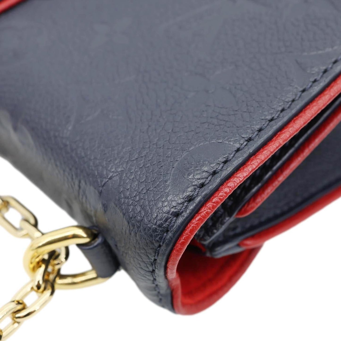 LOUIS VUITTON Saint Sulpice PM Empreinte Leather Crossbody Bag Navy Blue