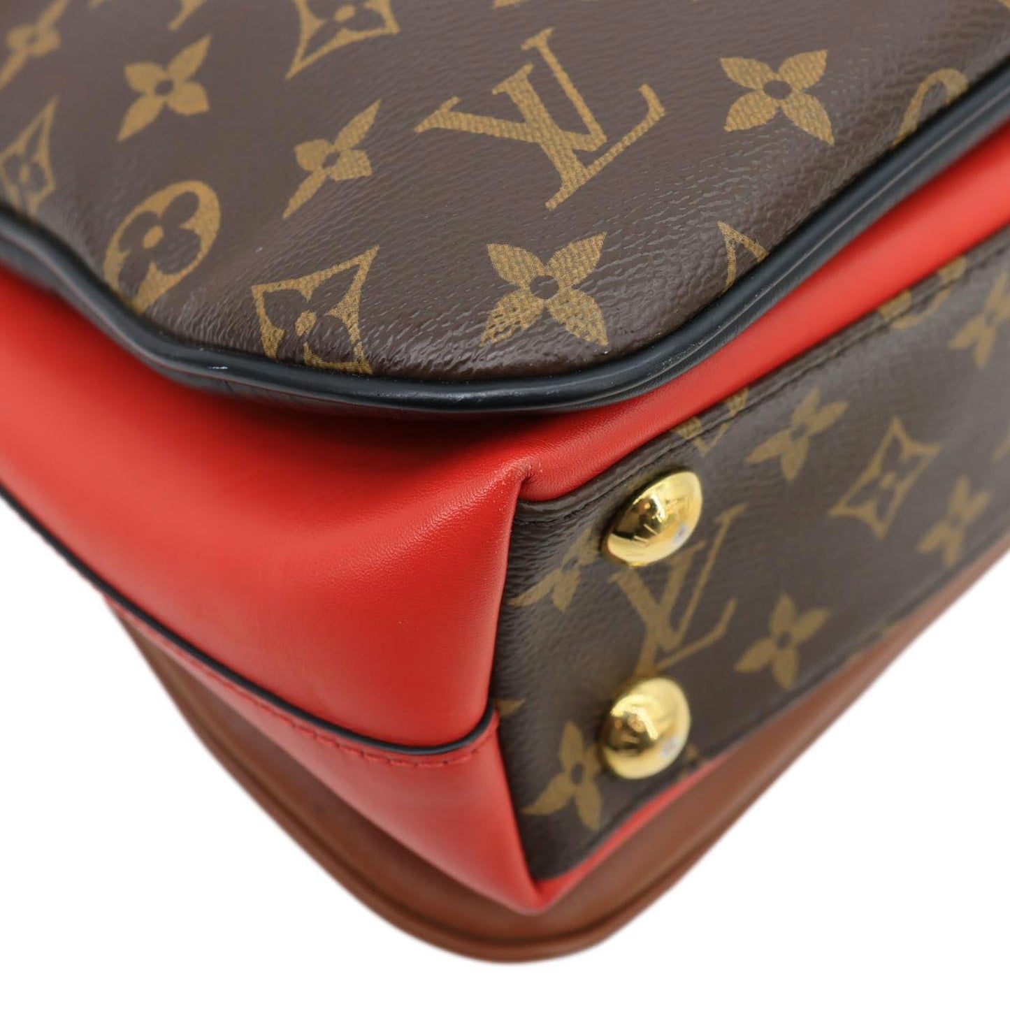 LOUIS VUITTON Millefeuille Monogram Canvas Shoulder Bag Red