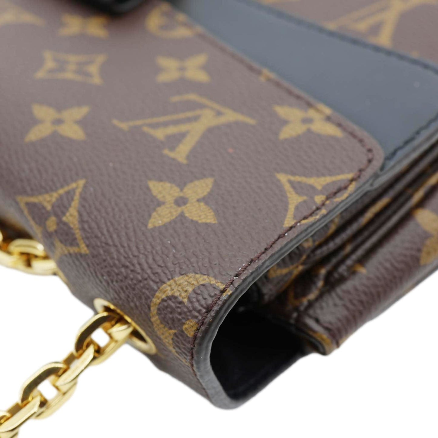 LOUIS VUITTON Marceau Monogram Canvas Chain Shoulder Bag Black