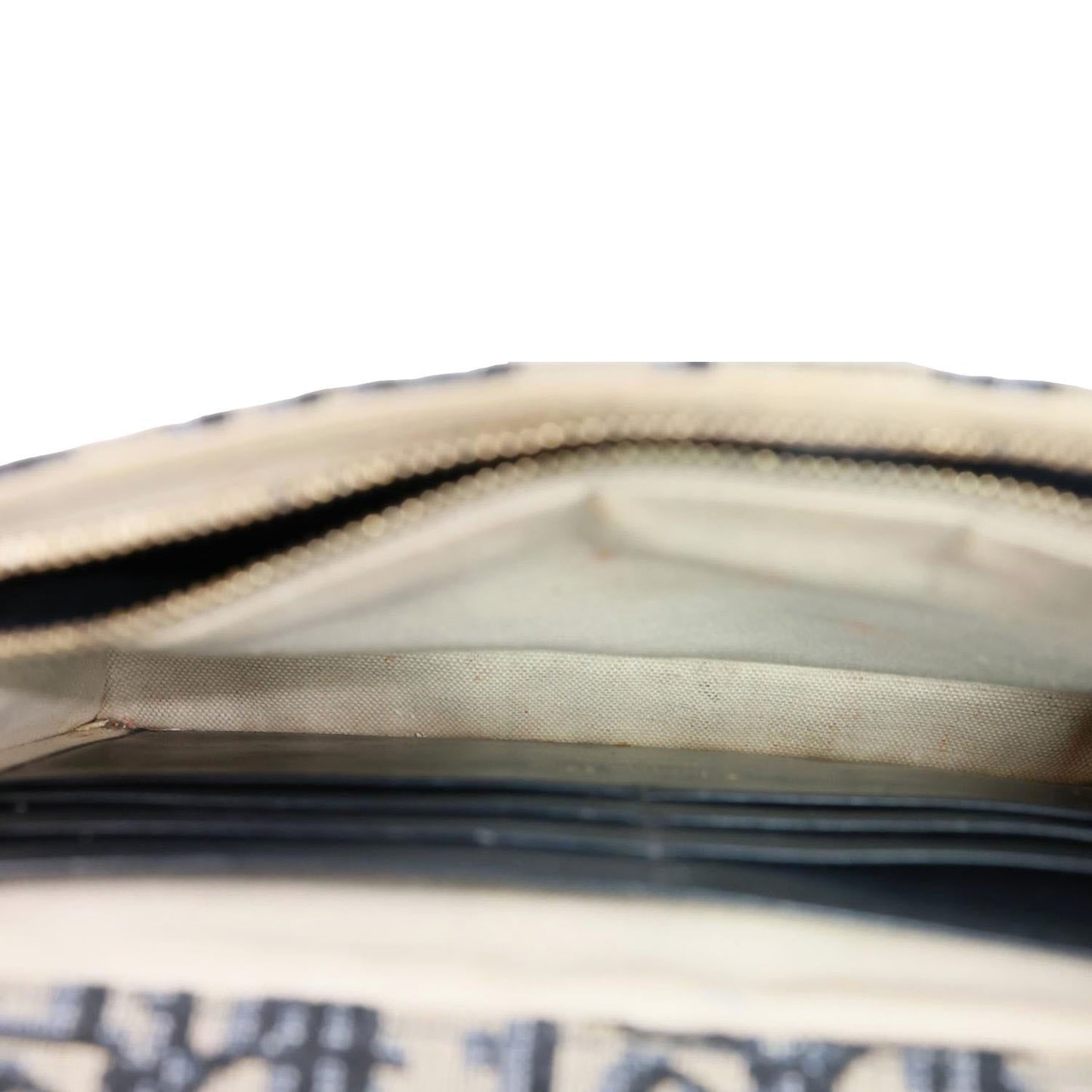 CHRISTIAN DIOR Saddle Oblique Jacquard Pouch Wallet On Chain Navy Blue