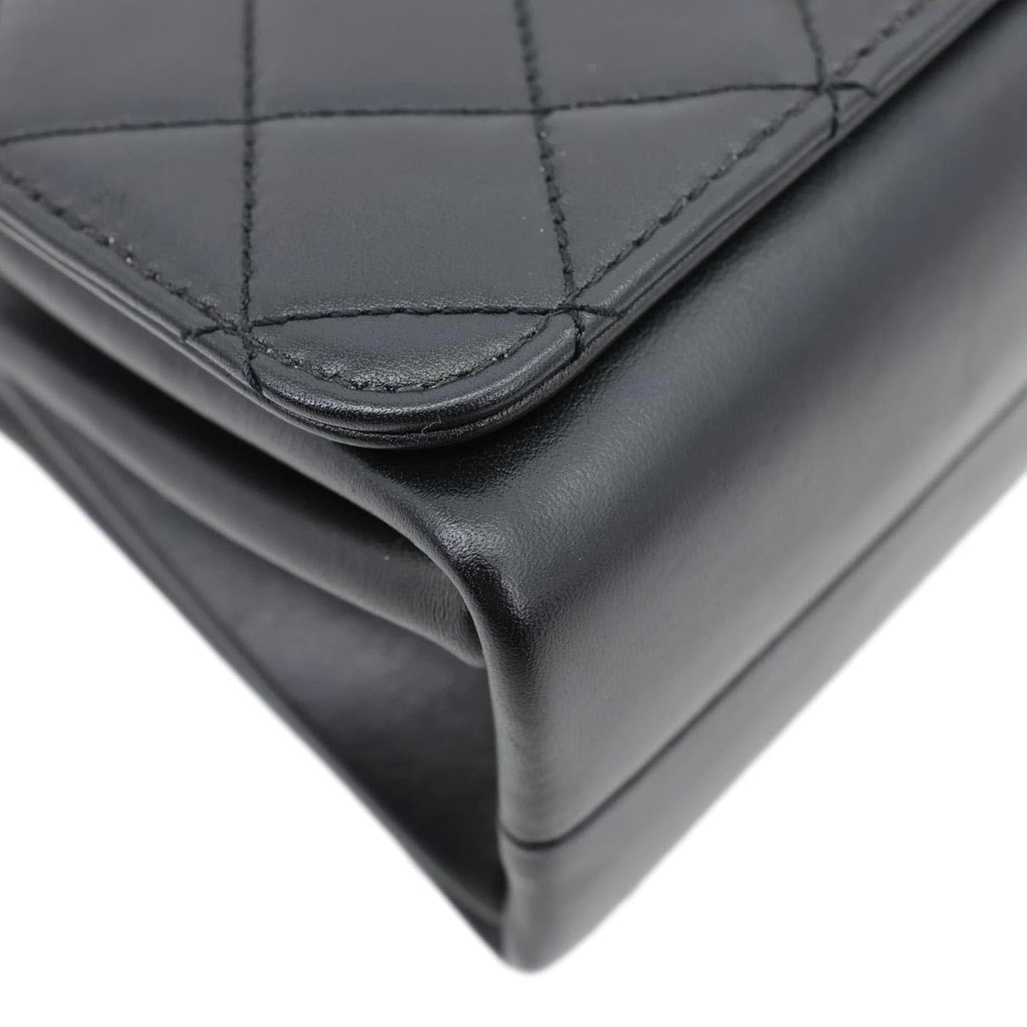 CHANEL Pearl Boy Flap Mini Quilted Calfskin Leather Chain Crossbody Bag Black