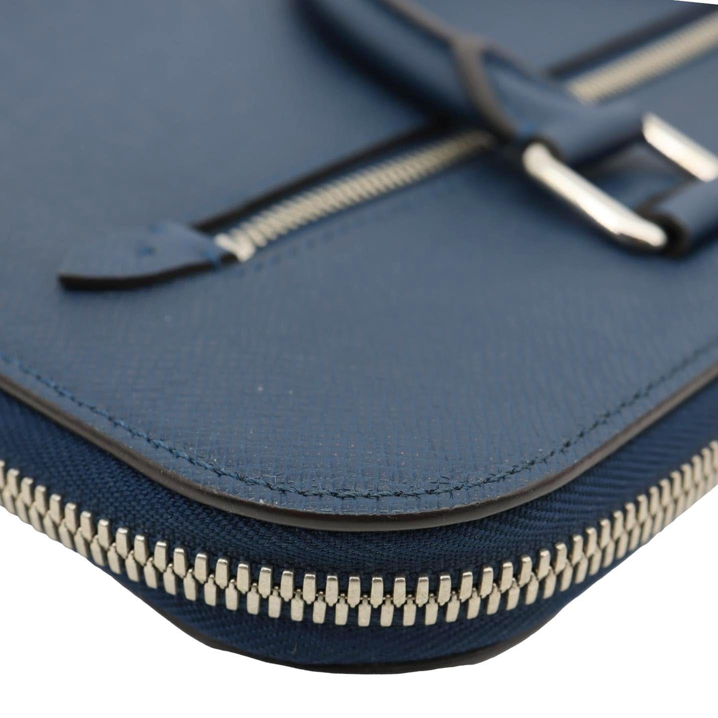 LOUIS VUITTON Porte Documents Slim Taiga Leather Briefcase Bag Ocean