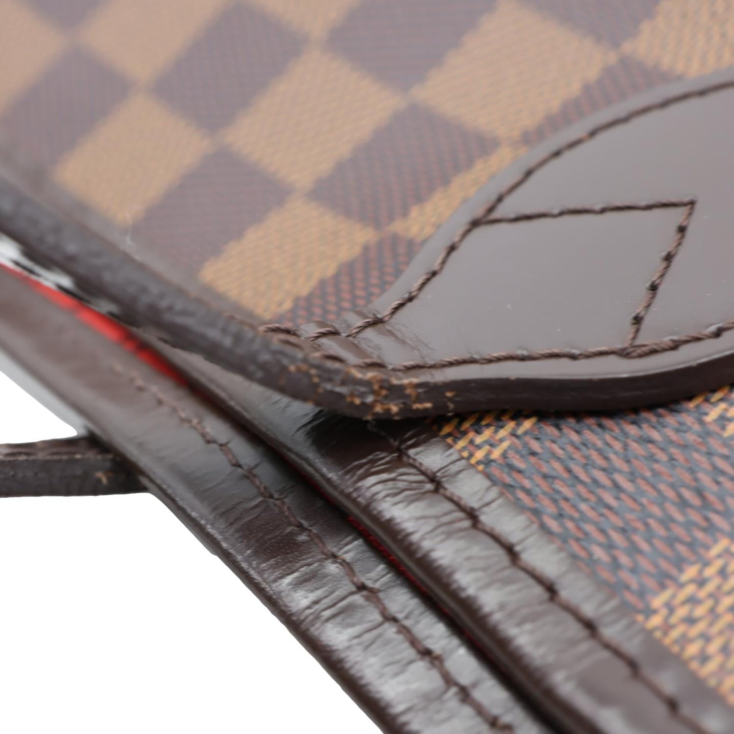 LOUIS VUITTON Neverfull MM Damier Ebene Tote Bag Brown