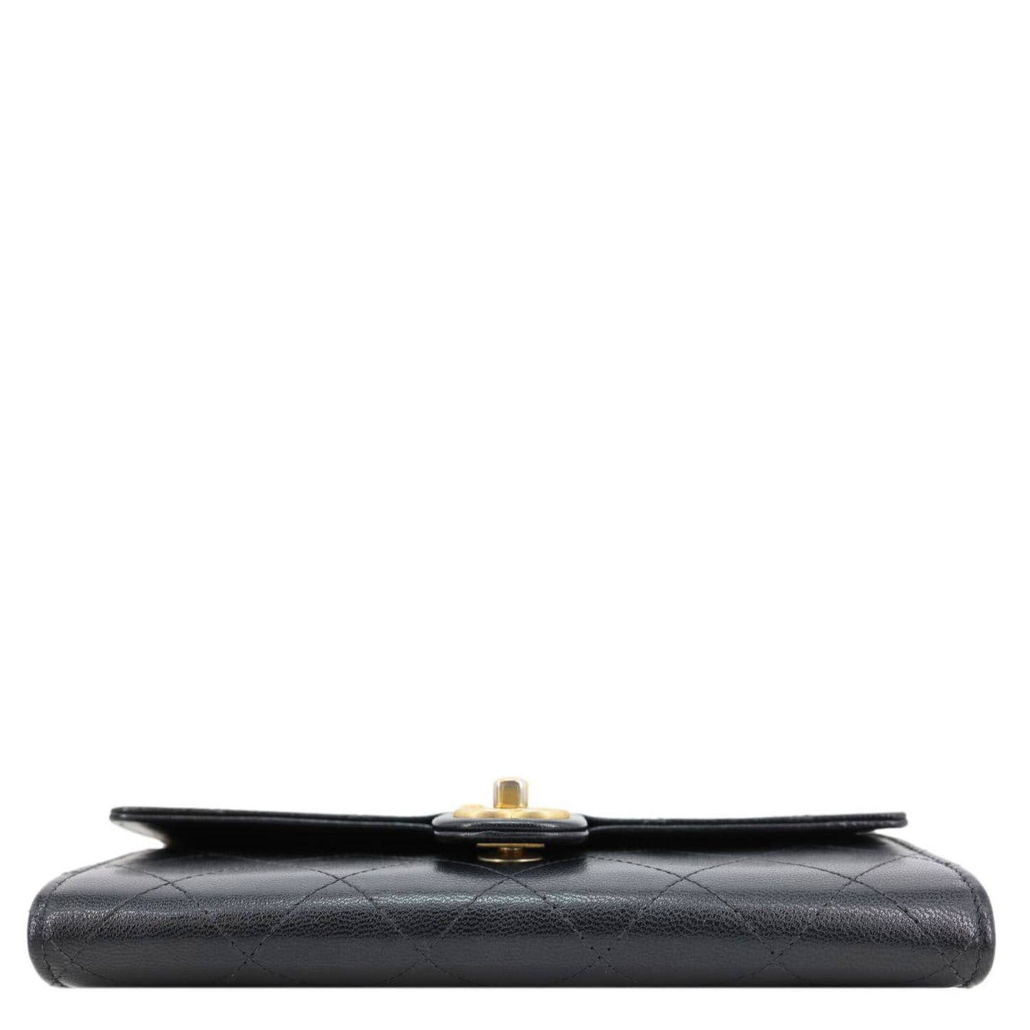 CHANEL Chic Pearls Quilted Goatskin Leather Clutch On Chain Black