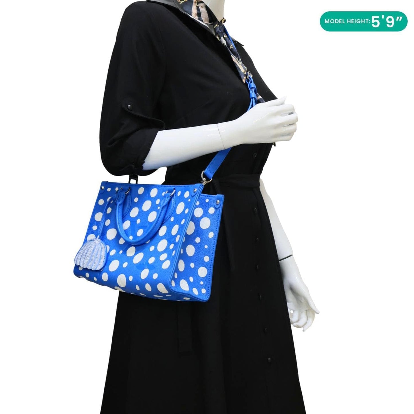 LOUIS VUITTON x Yayoi Kusama OnTheGo PM Monogram Empreinte Dots Leather Shoulder Bag Blue