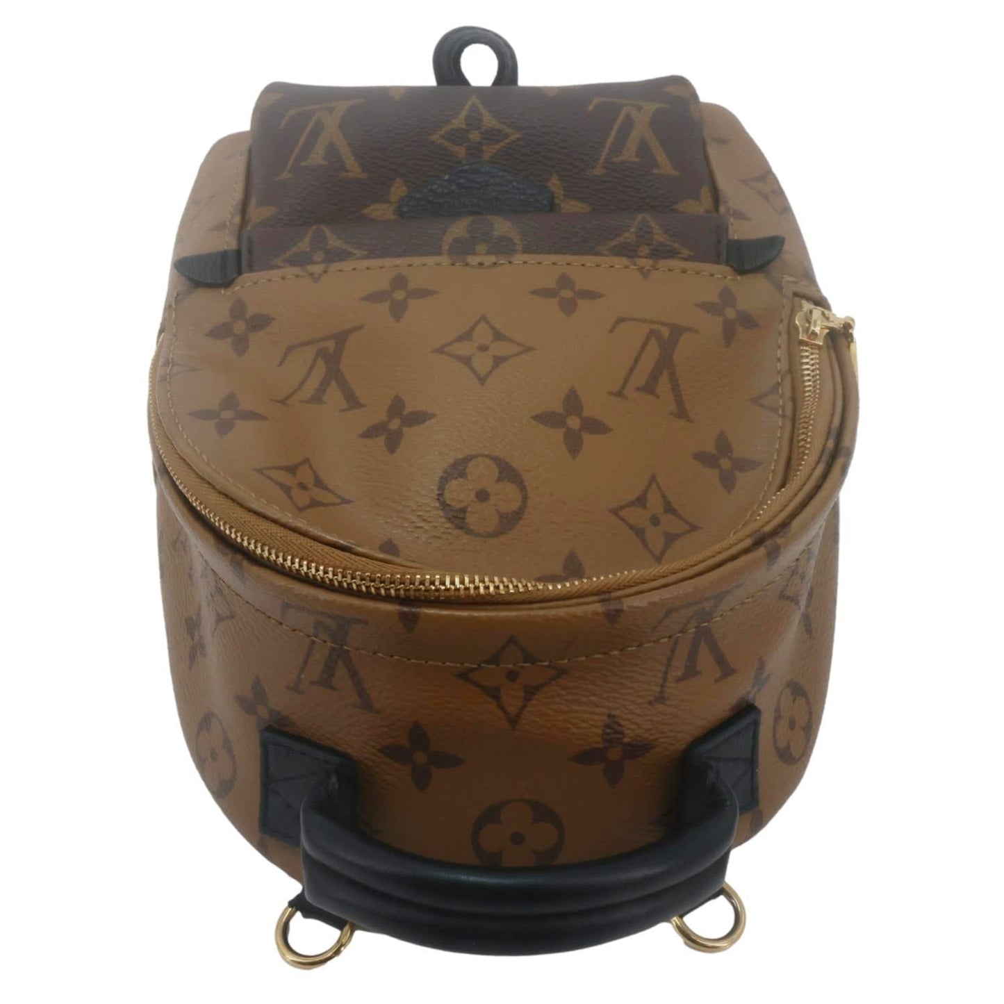 LOUIS VUITTON Palm Springs Mini Monogram Reverse Canvas Backpack Bag Brown
