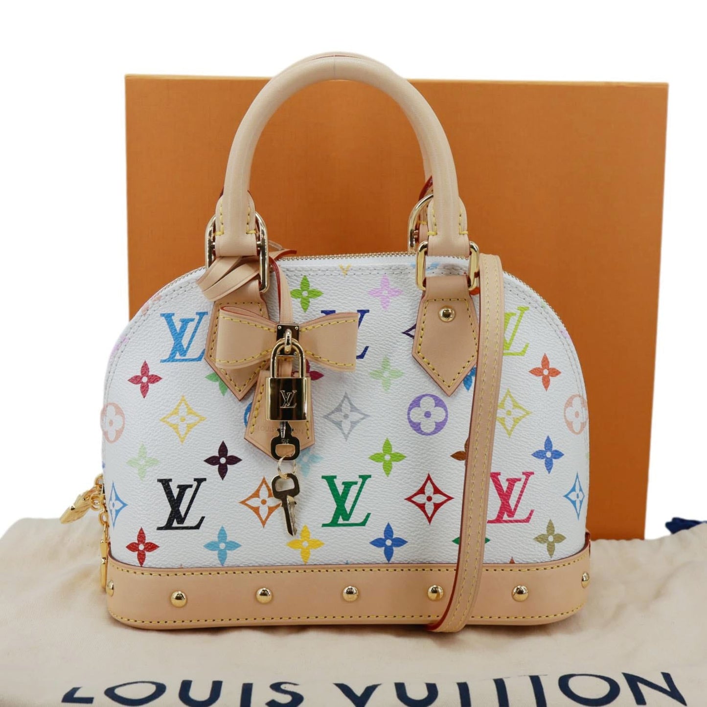 LOUIS VUITTON x TM Alma BB Monogram Multicolor Canvas Crossbody Bag White