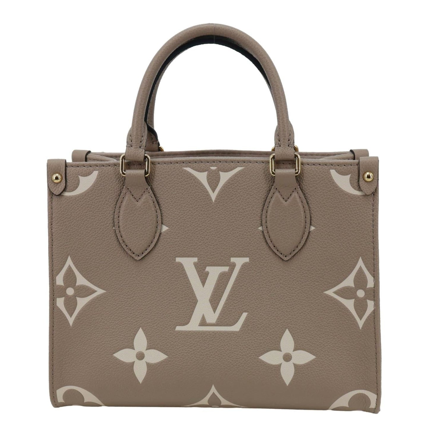 LOUIS VUITTON Onthego PM Bicolor Monogram Empreinte Crossbody Bag Cream