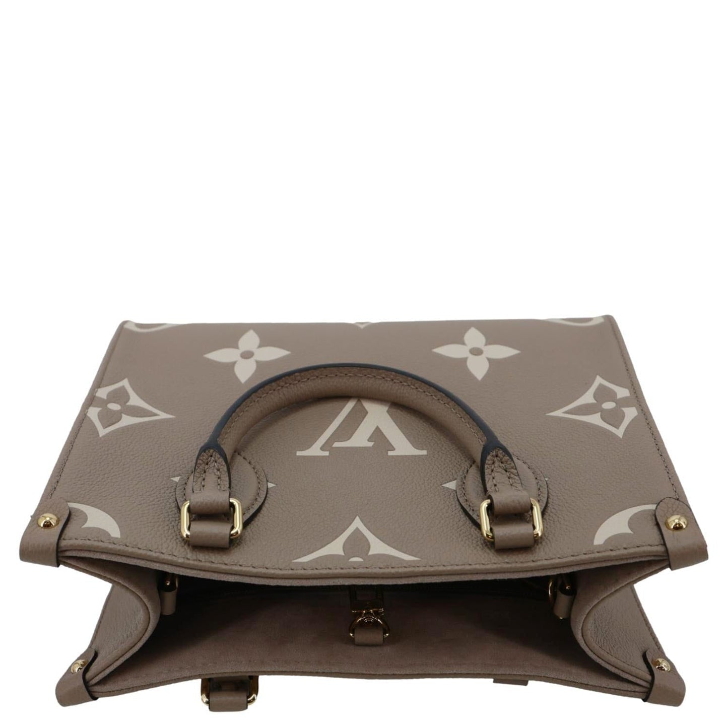 LOUIS VUITTON Onthego PM Bicolor Monogram Empreinte Crossbody Bag Cream