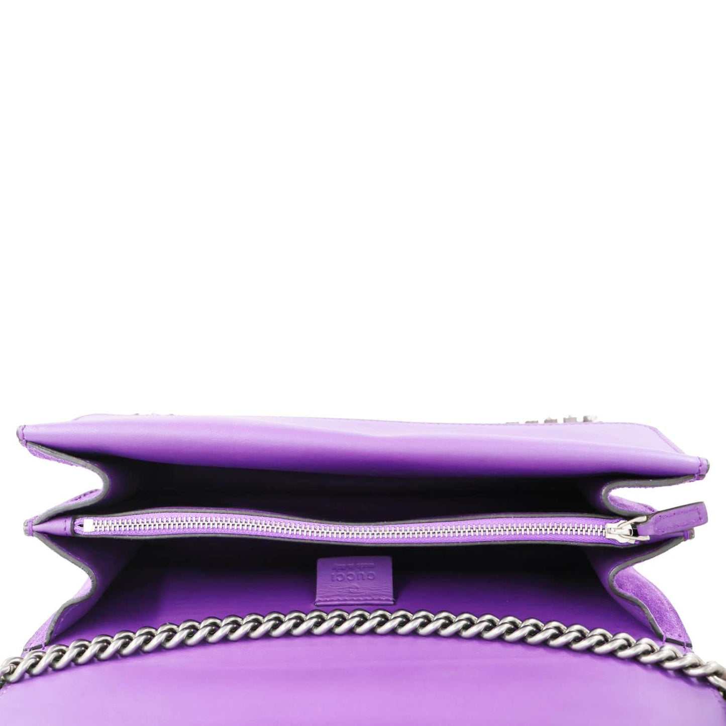 GUCCI Dionysus Small Crystal Embellished Suede Shoulder Bag Purple 400249