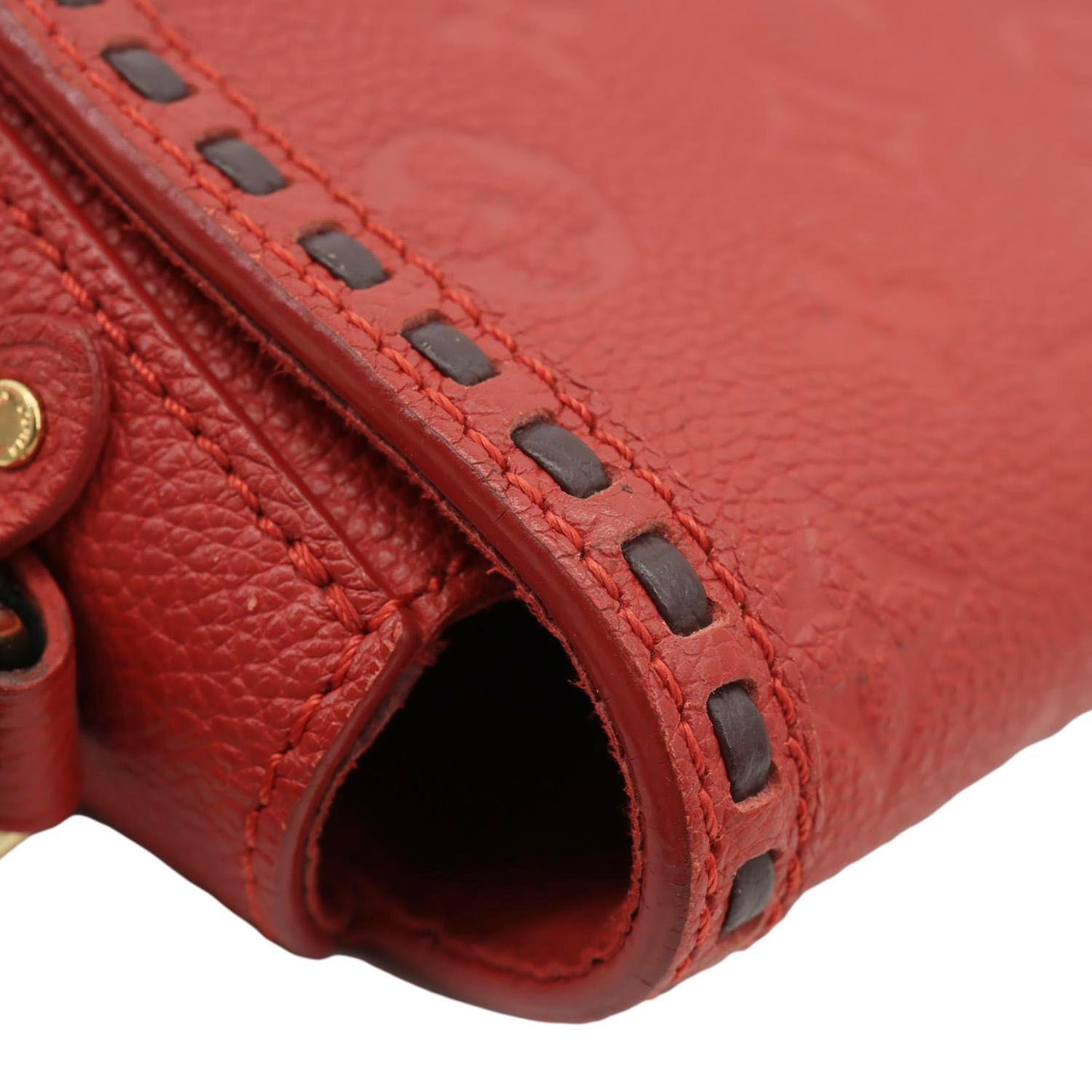 LOUIS VUITTON Junot Monogram Empreinte Leather Shoulder Bag Cherry