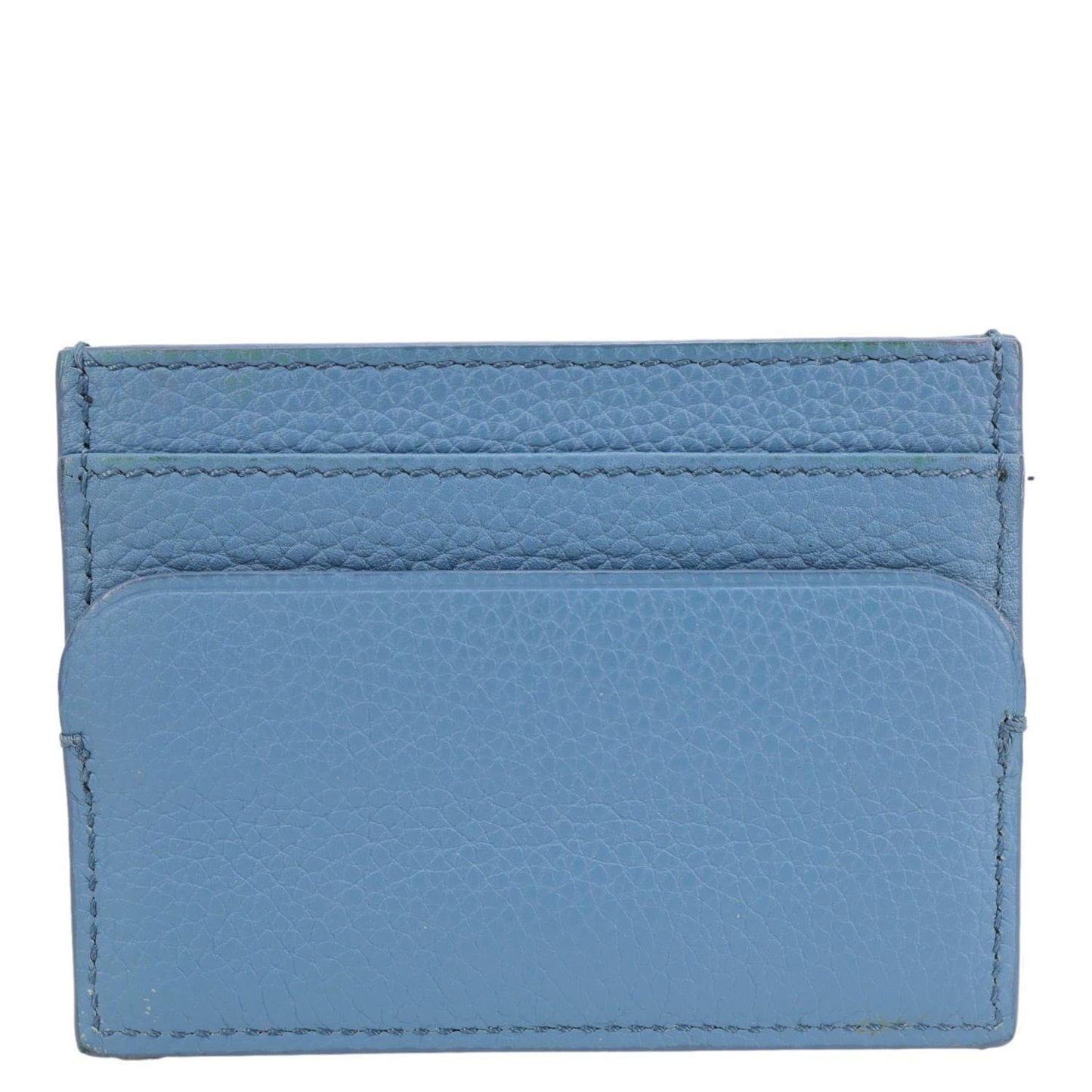 CHRISTIAN DIOR Leather Card Holder Blue