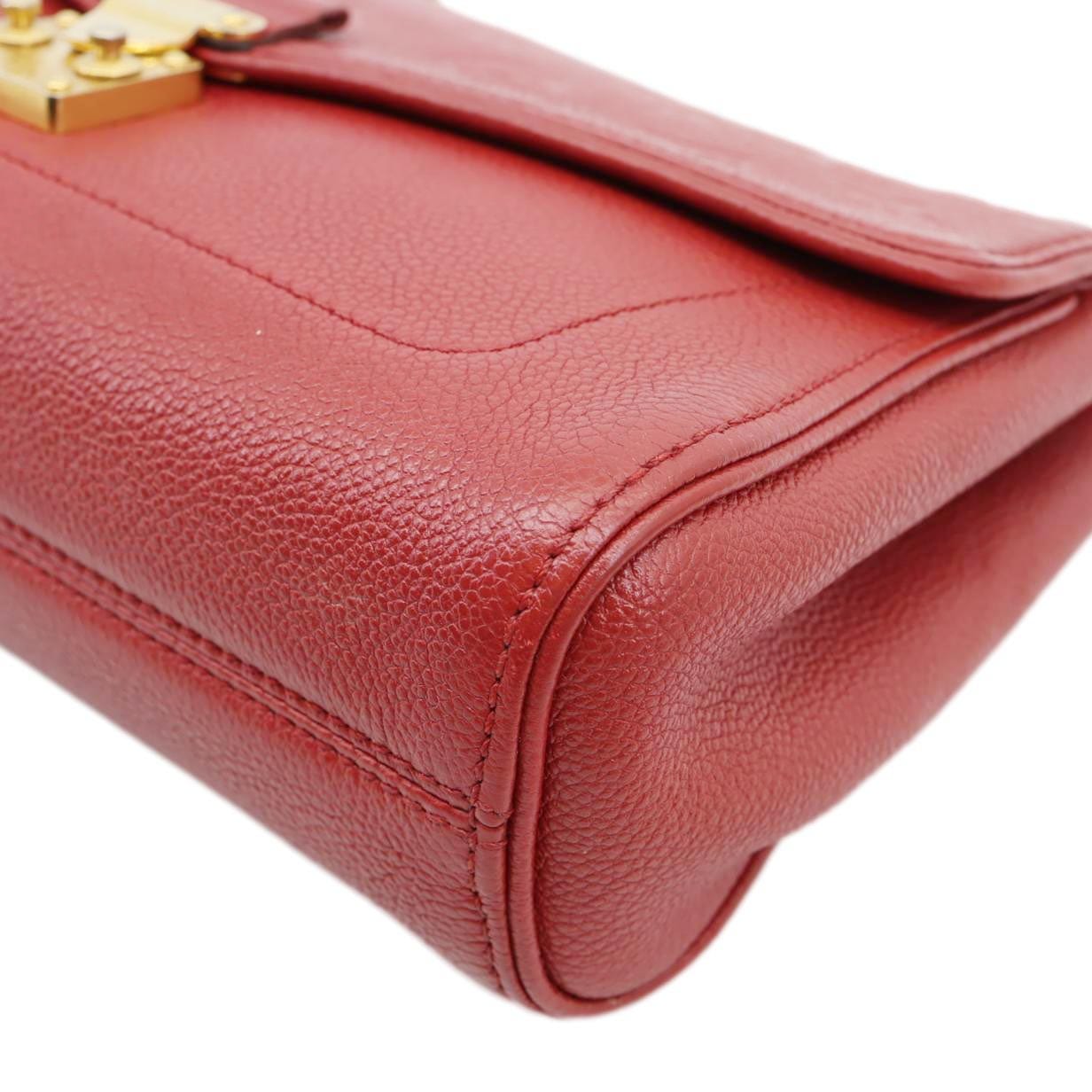 LOUIS VUITTON Saint Germain PM Monogram Empreinte Leather Shoulder Bag Red