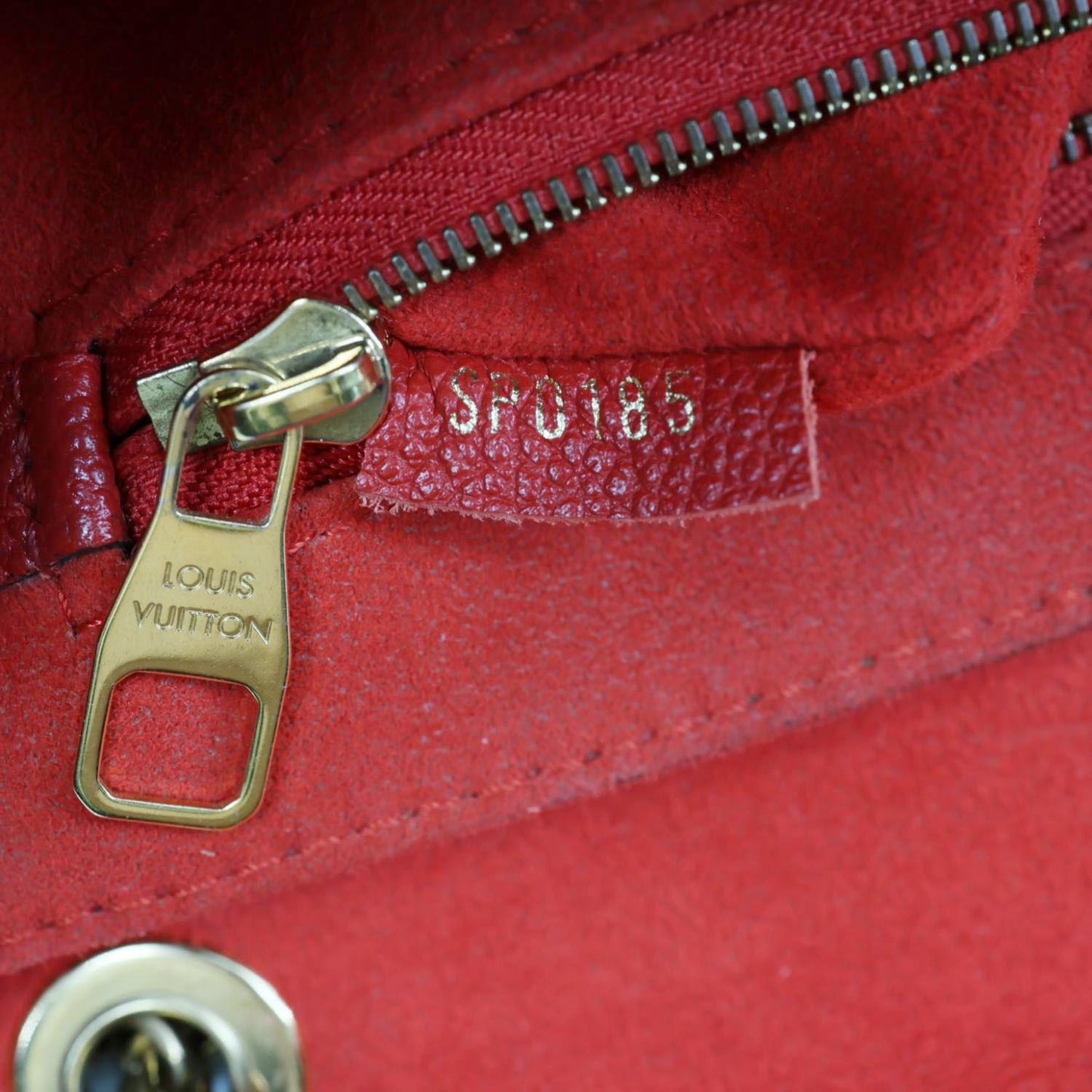 LOUIS VUITTON Saint Germain PM Monogram Empreinte Leather Shoulder Bag Red