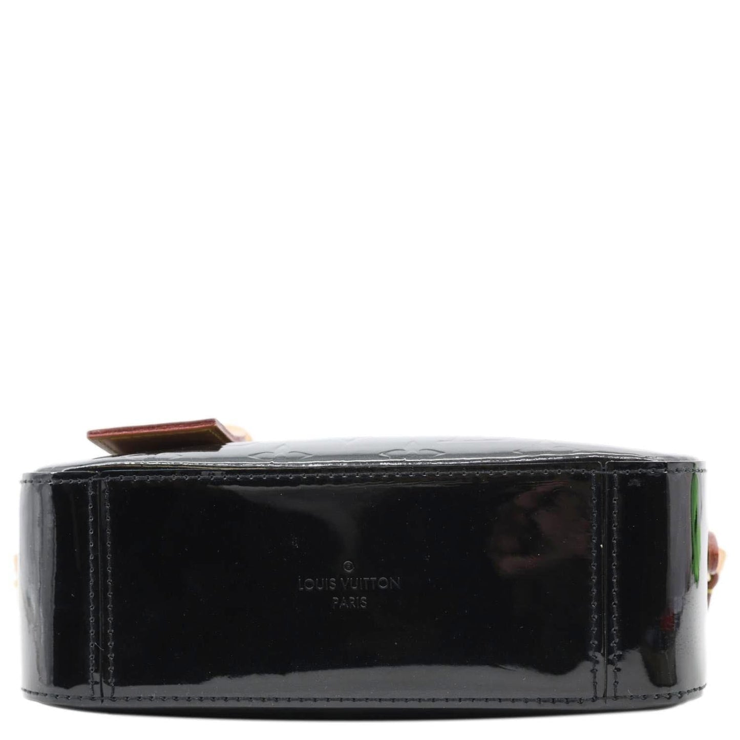 LOUIS VUITTON Santa Monica Monogram Vernis Leather Shoulder Bag Black
