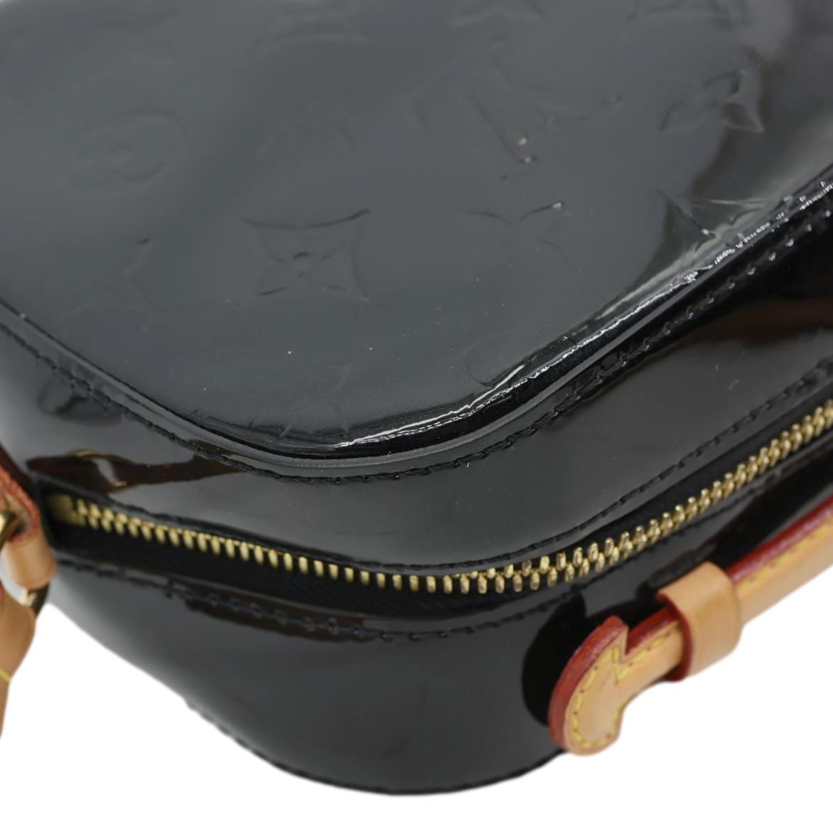 LOUIS VUITTON Santa Monica Monogram Vernis Leather Shoulder Bag Black