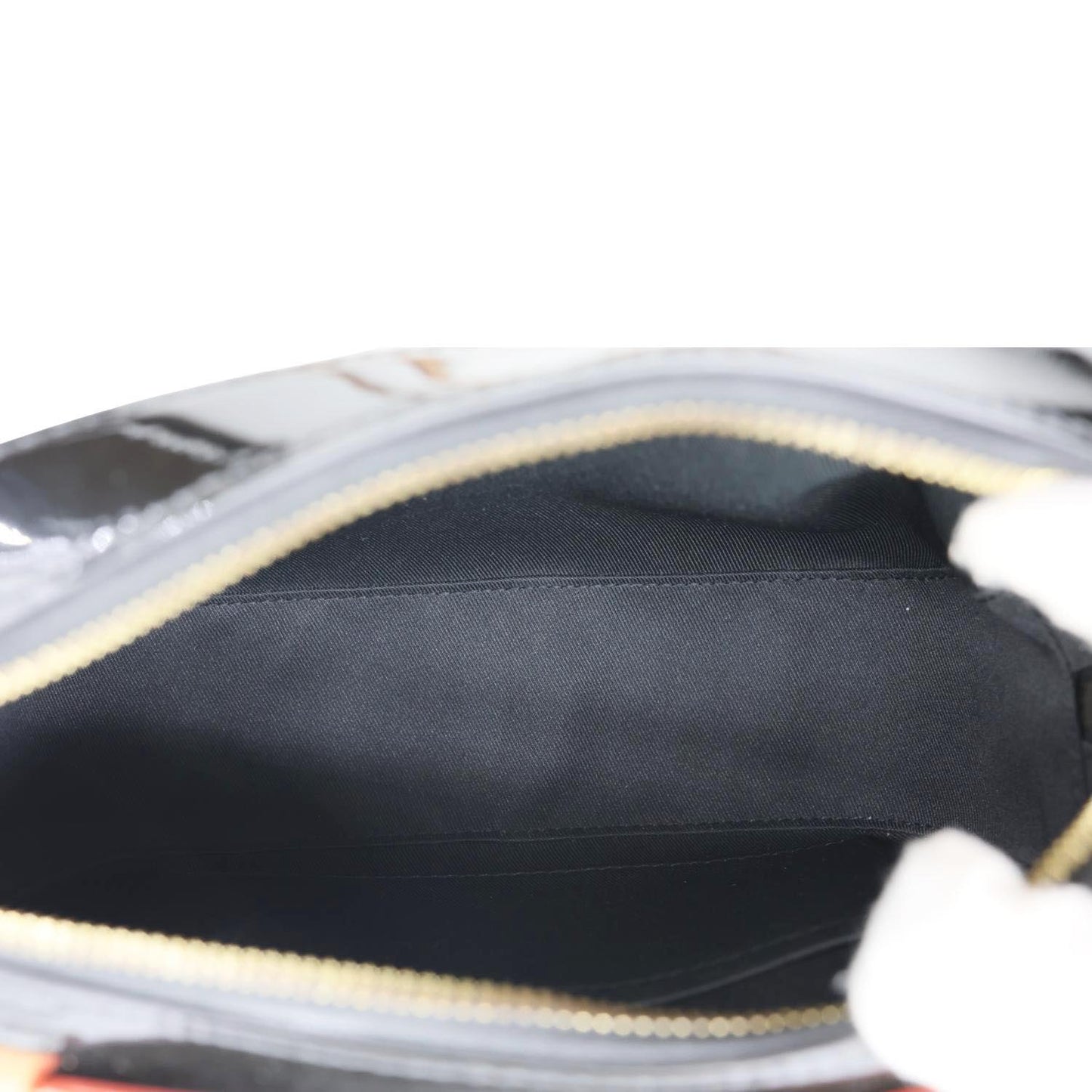 LOUIS VUITTON Santa Monica Monogram Vernis Leather Shoulder Bag Black